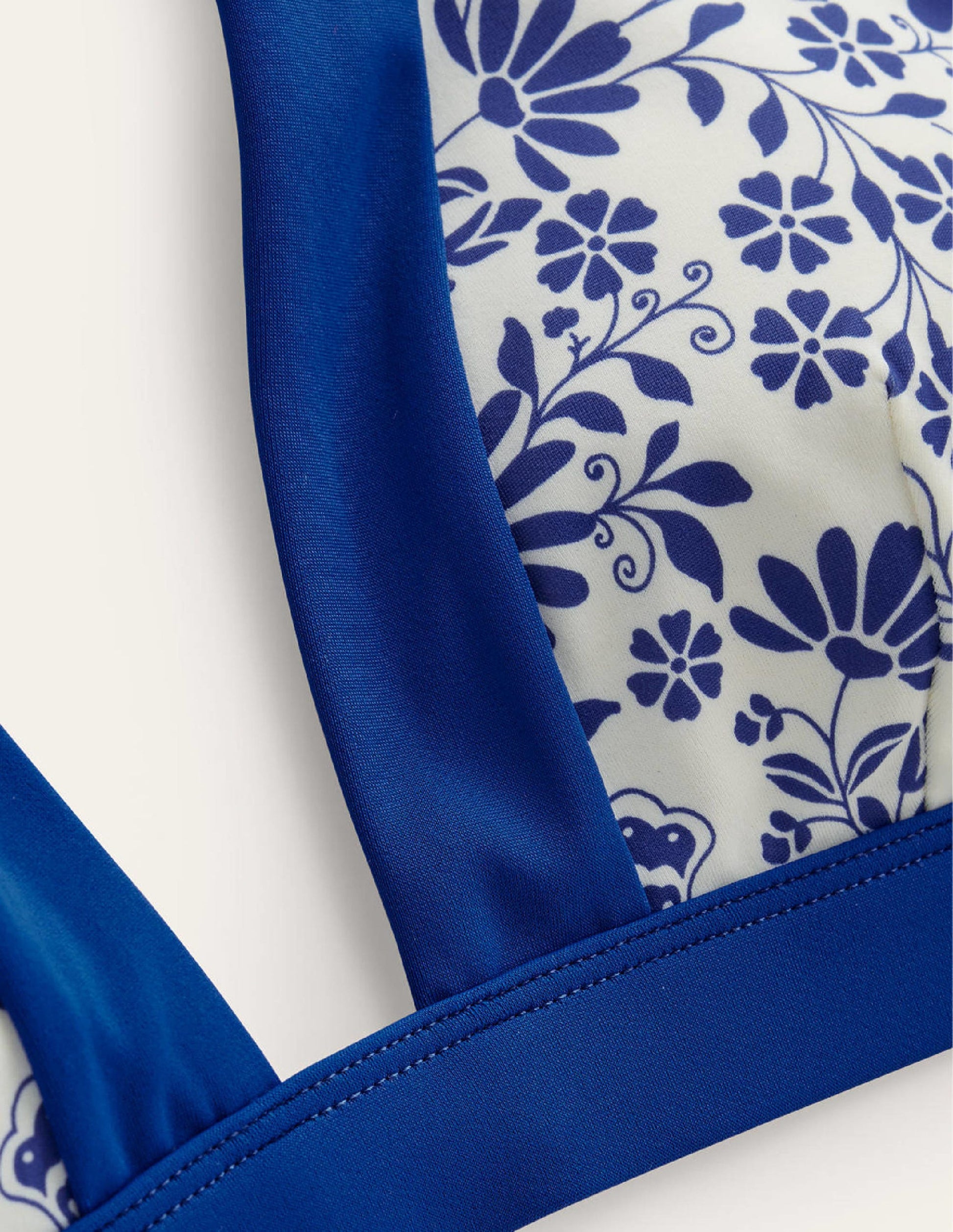 Ithaka Neckholder-Bikinioberteil-Naturweiß, Seeblau Gardenien-6