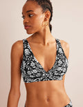 Twisted Classic Bikini Top-Nero, Gardenia Sprig