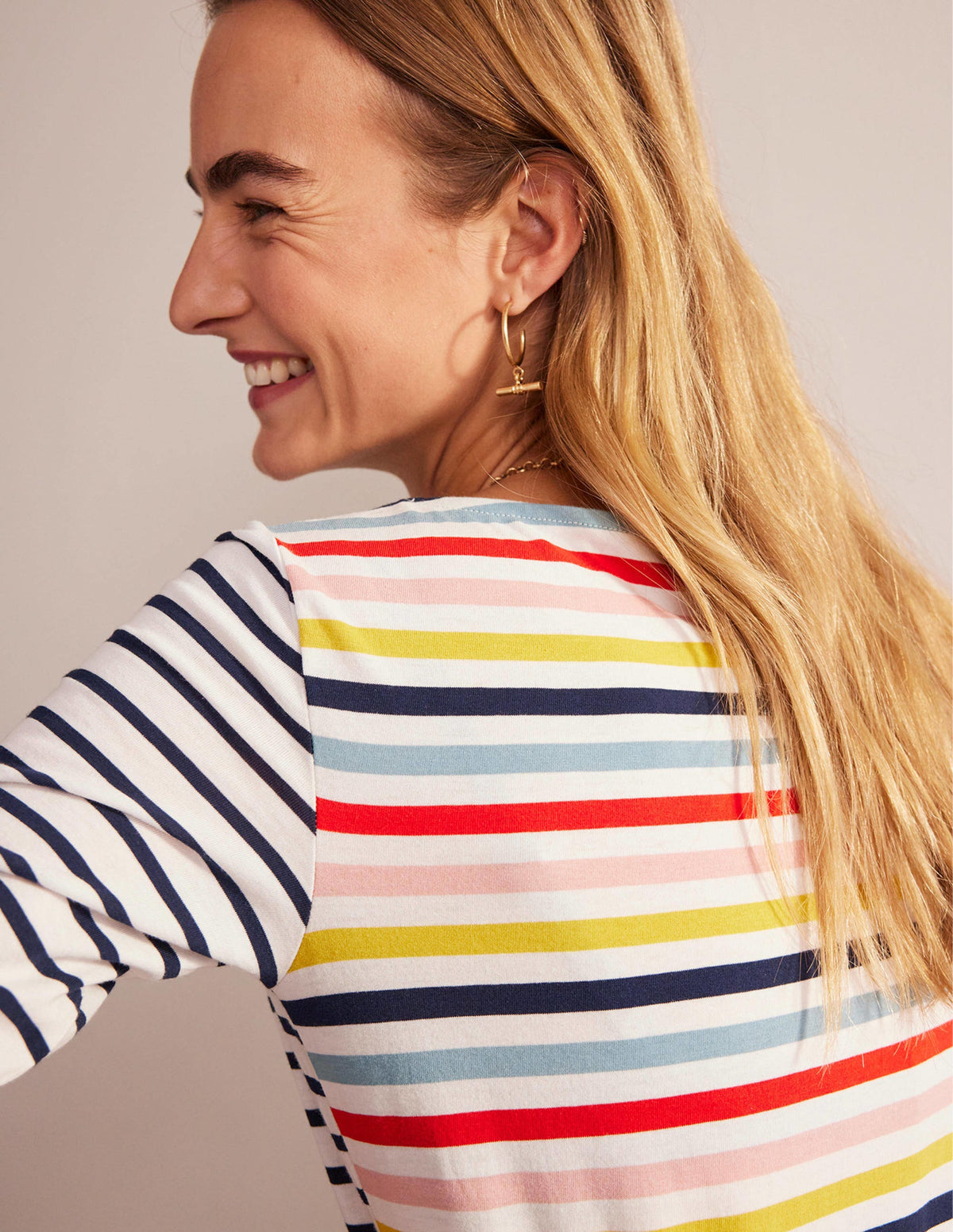 Ella Breton-Shirt mit langen Ärmeln-Regenbogen Bunt Gestreift-3