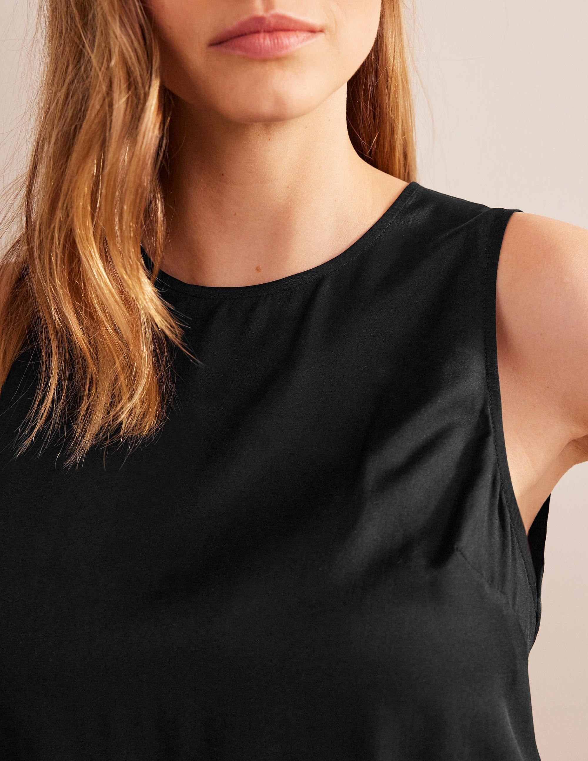 Silk Blend Shell Top-Black - Image 2