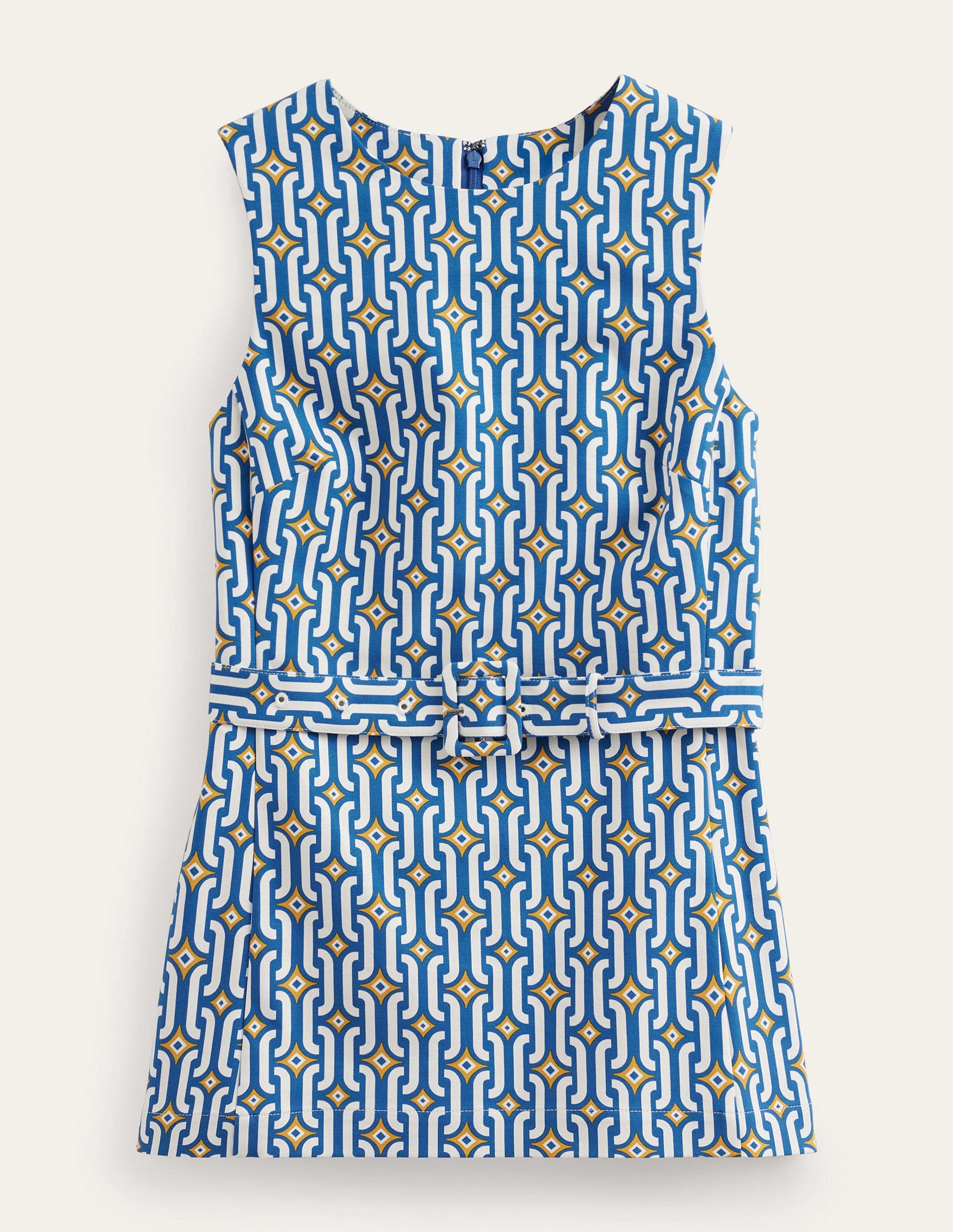 Top coordonné avec ceinture-Saphir, motif Azure Geo-6