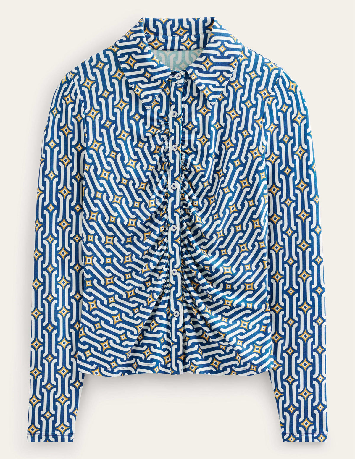 Printed Jersey Shirt-Sapphire Azure Geo - Image 7