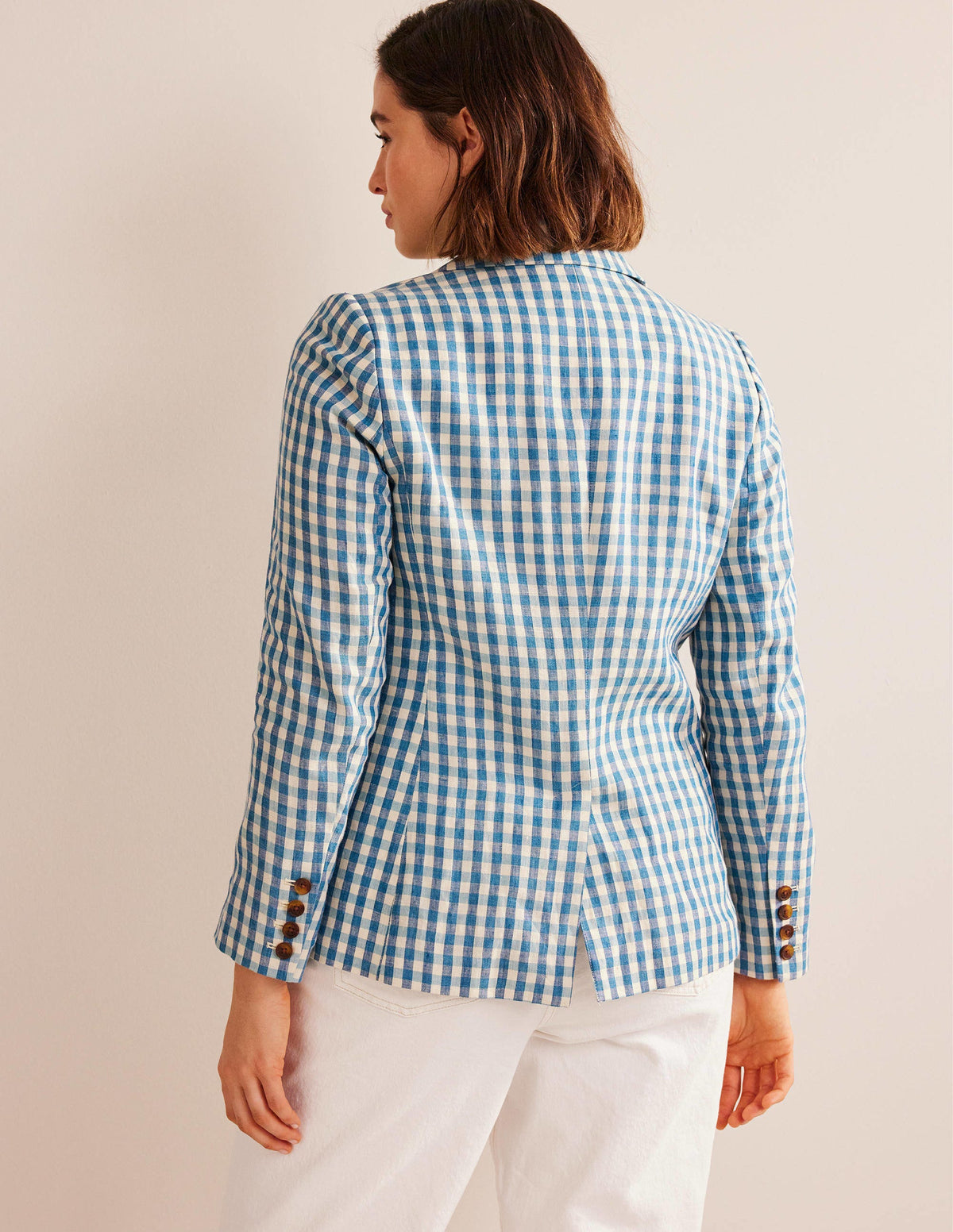 Cambridge Leinenblazer-Blau/Weiß, Vichykaros-6