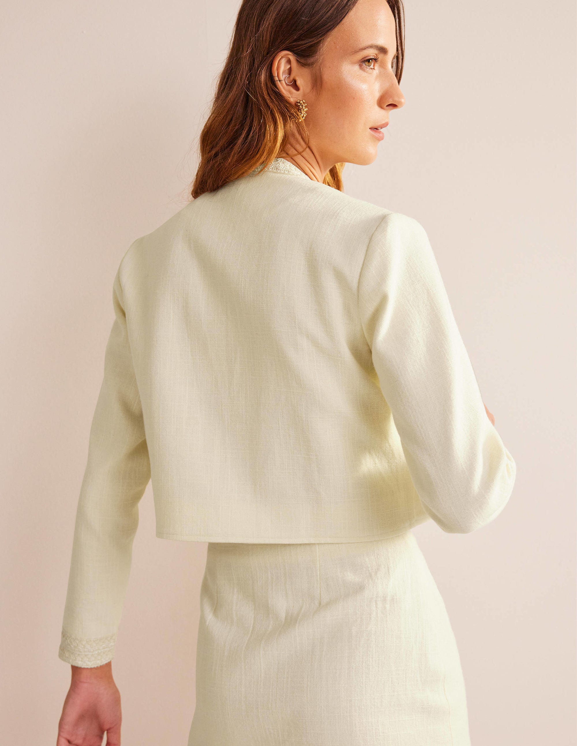 Kurze Baumwolljacke-Naturweiß - Image 3