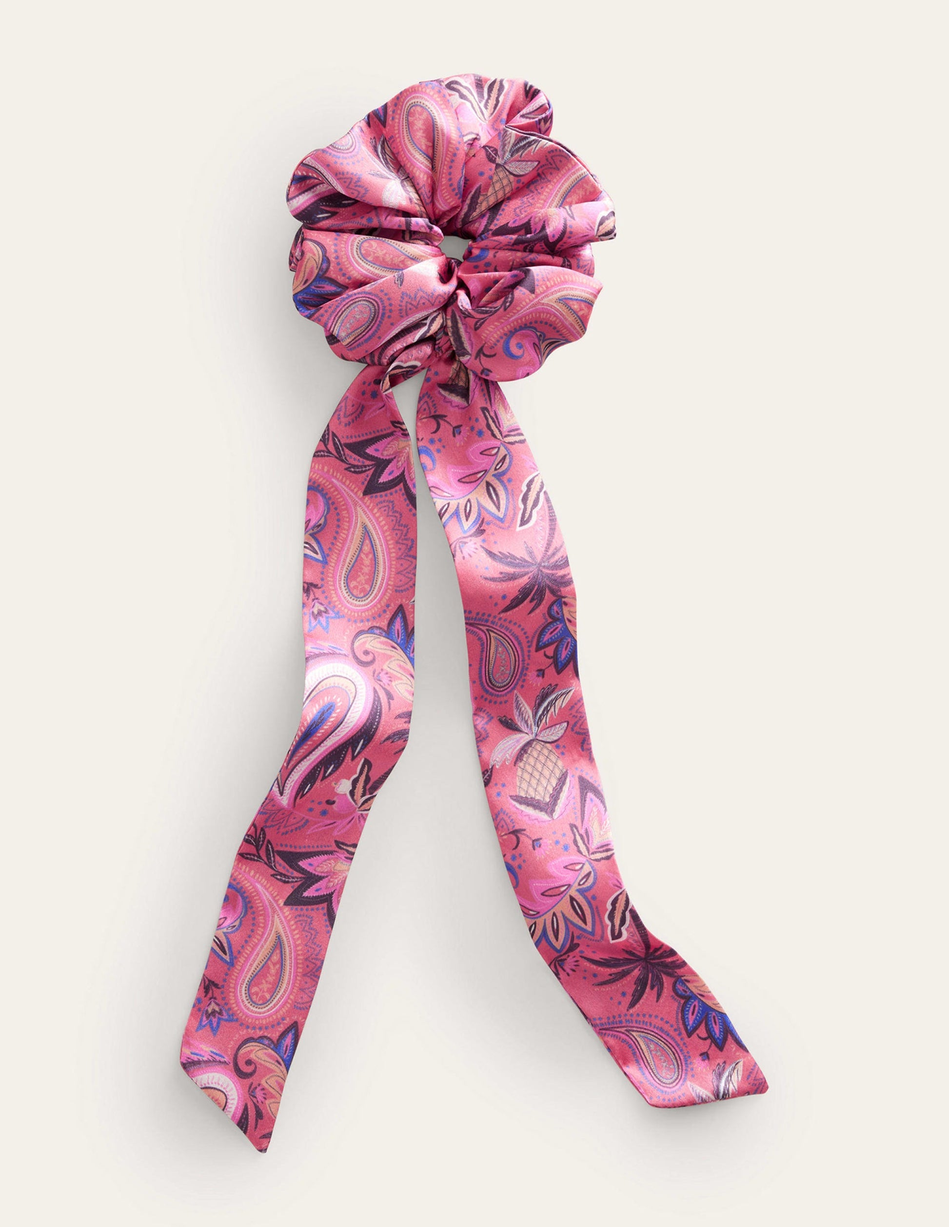 Scrunchie mit Tuchdetail-Tiefseekoralle-1