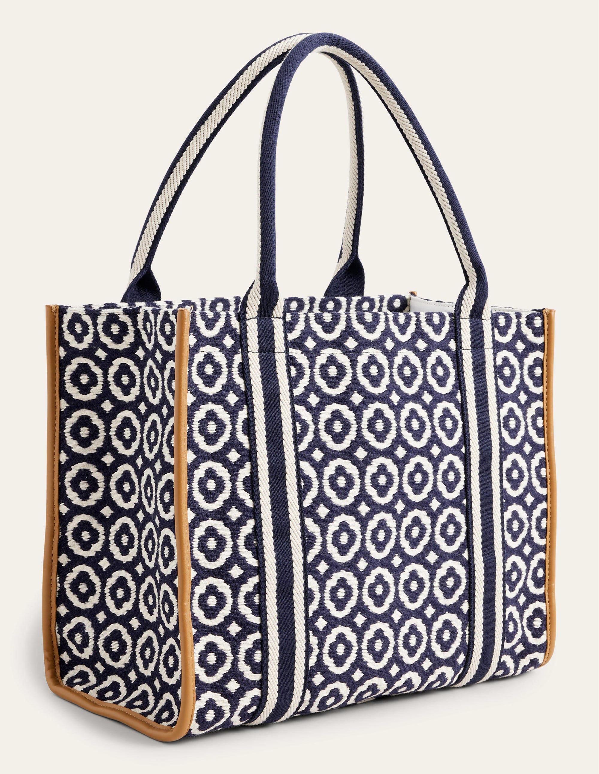 Tilda Canvas-Tragetasche-Marineblau, Geometrisches Muster - Image 2