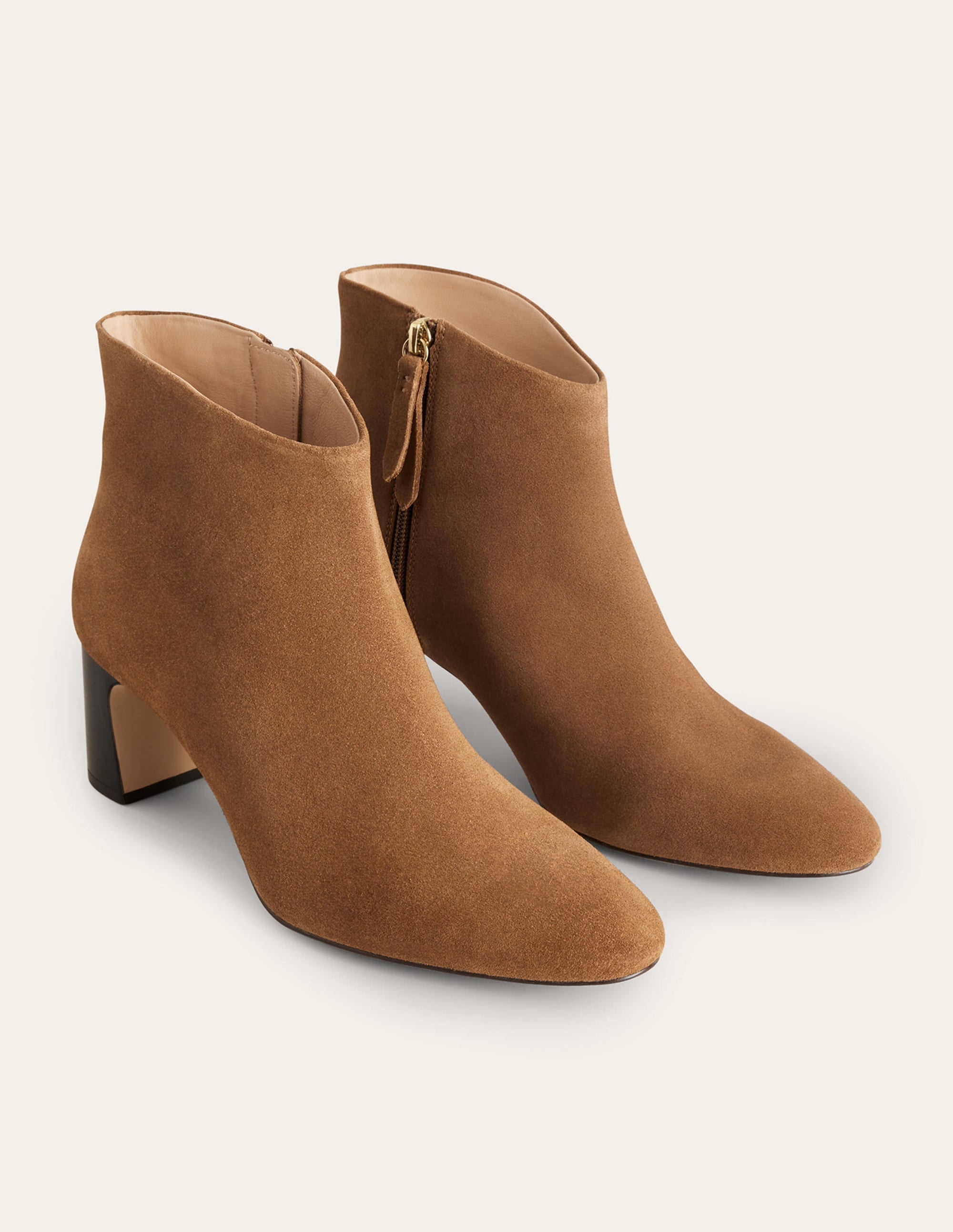 Velourslederstiefeletten-Goldbraun - Image 3