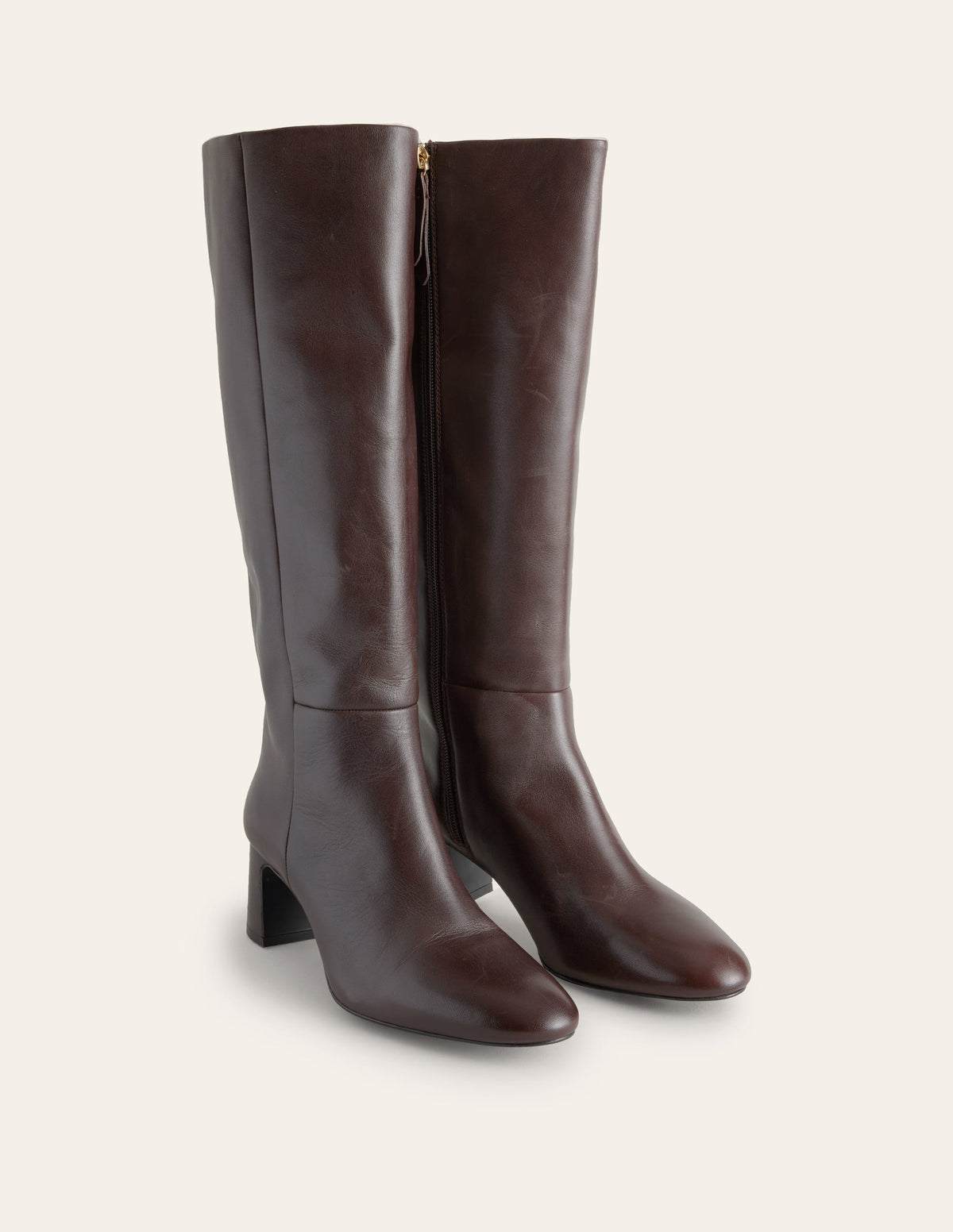 Erica Knee High Leather Boots-Chocolate Leather-5