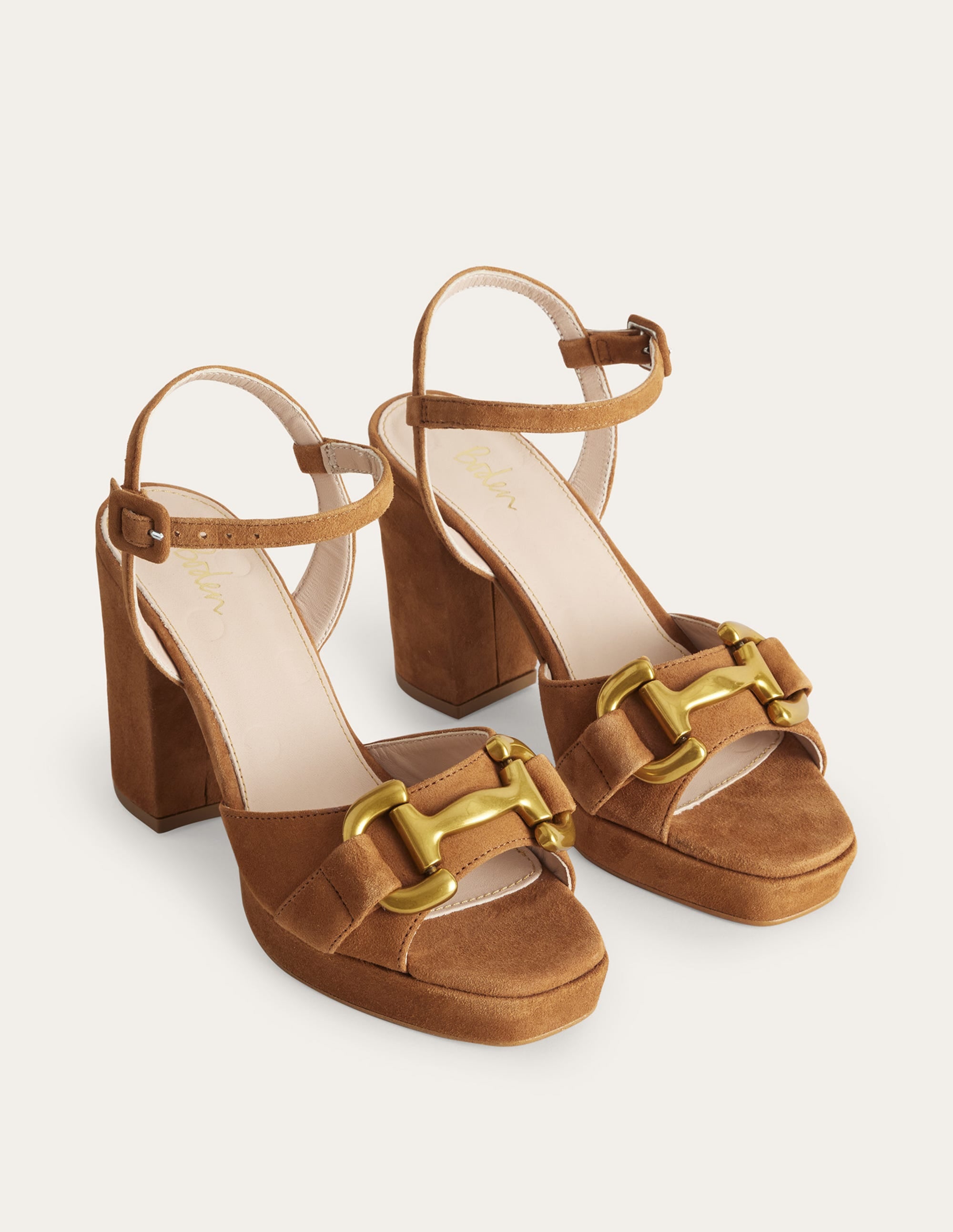 Plateau-Sandalen mit Trense-Lebkuchenbraun - Image 2