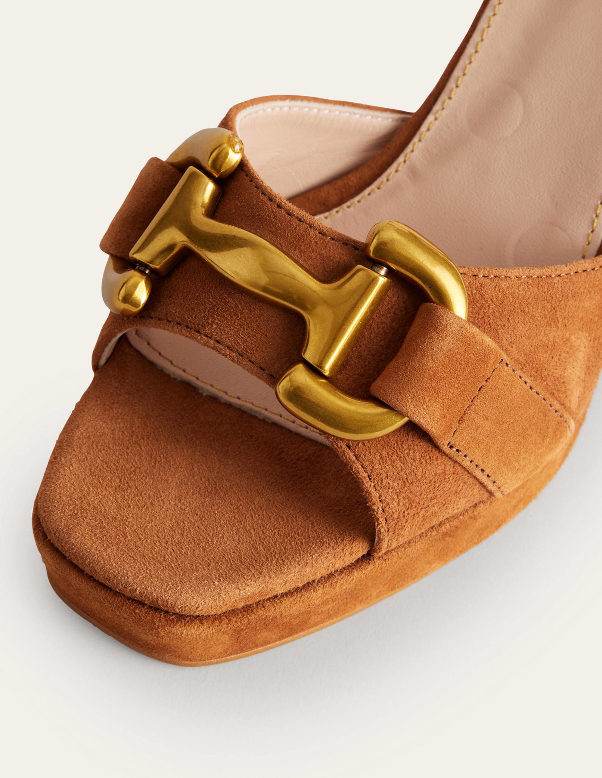 Plateau-Sandalen mit Trense-Lebkuchenbraun - Image 3