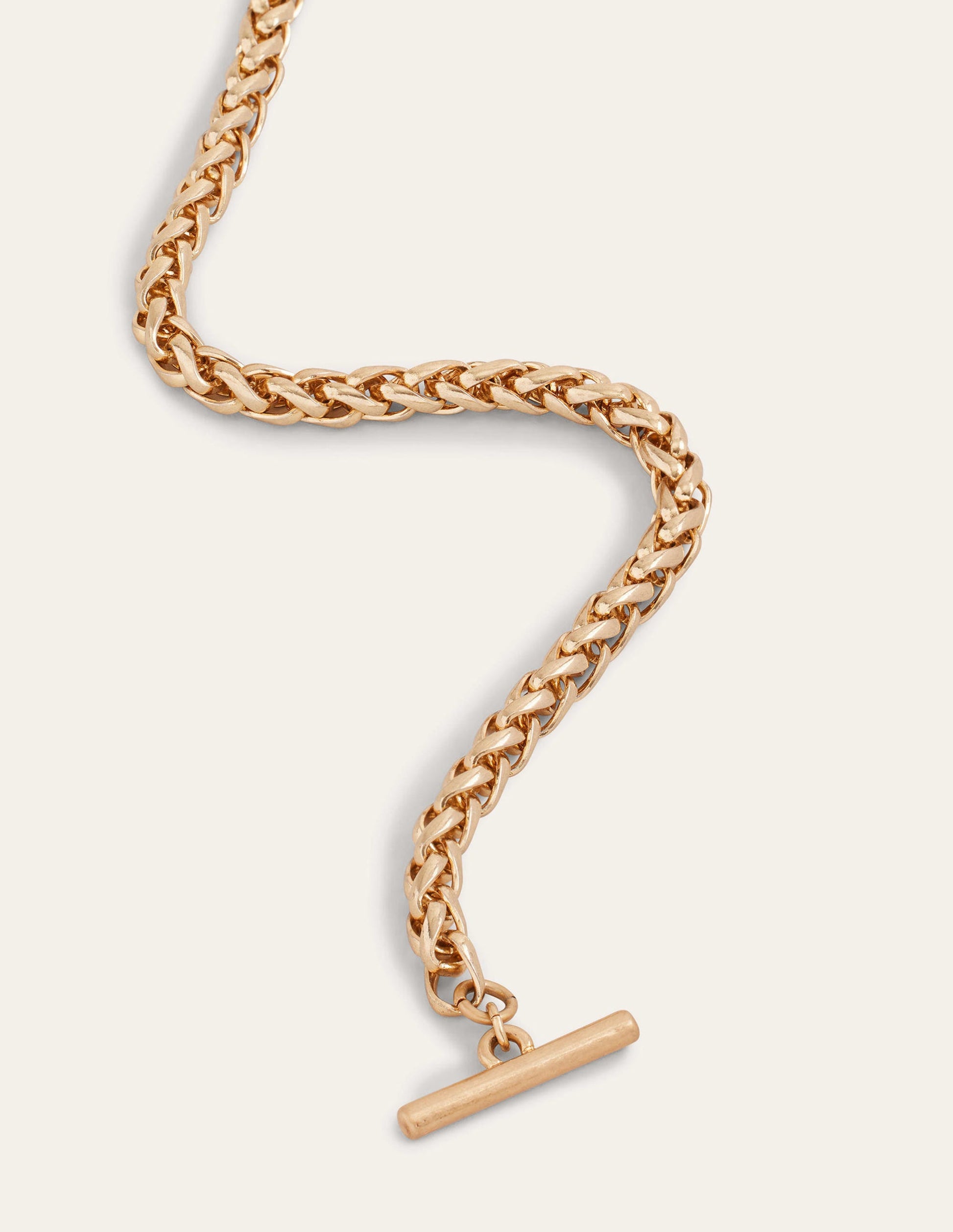 T Ring Clasp Chain Bracelet-Gold-3