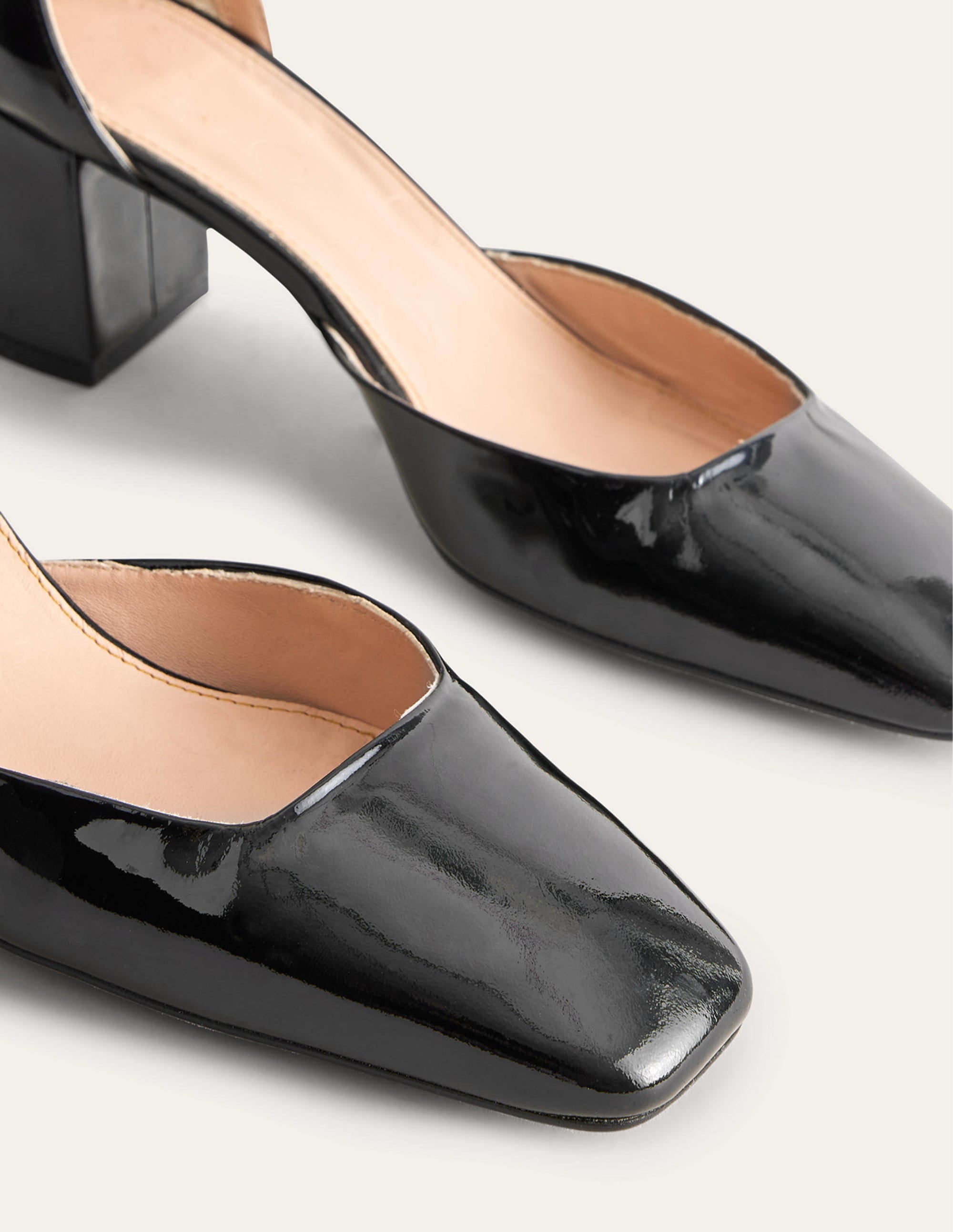 Lackleder-Pumps mit Blockabsatz-Schwarz - Image 4