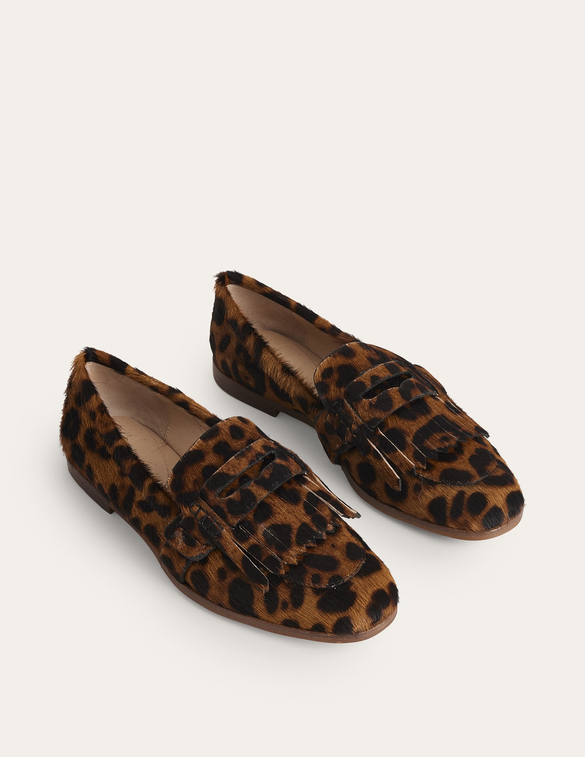 Pennyloafer mit Fransen-Leopardenmuster, Ponyhaar - Image 2