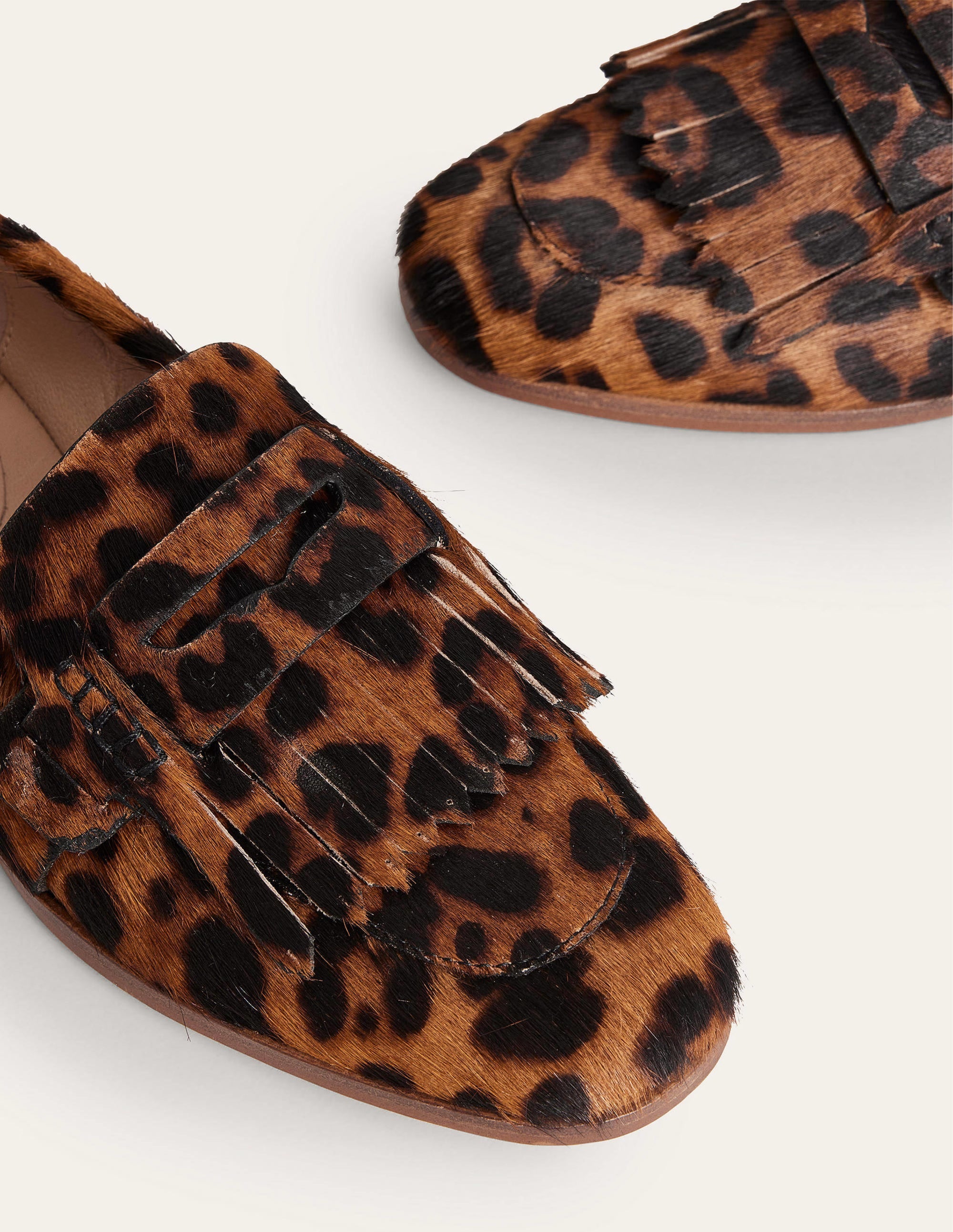Pennyloafer mit Fransen-Leopardenmuster, Ponyhaar - Image 3