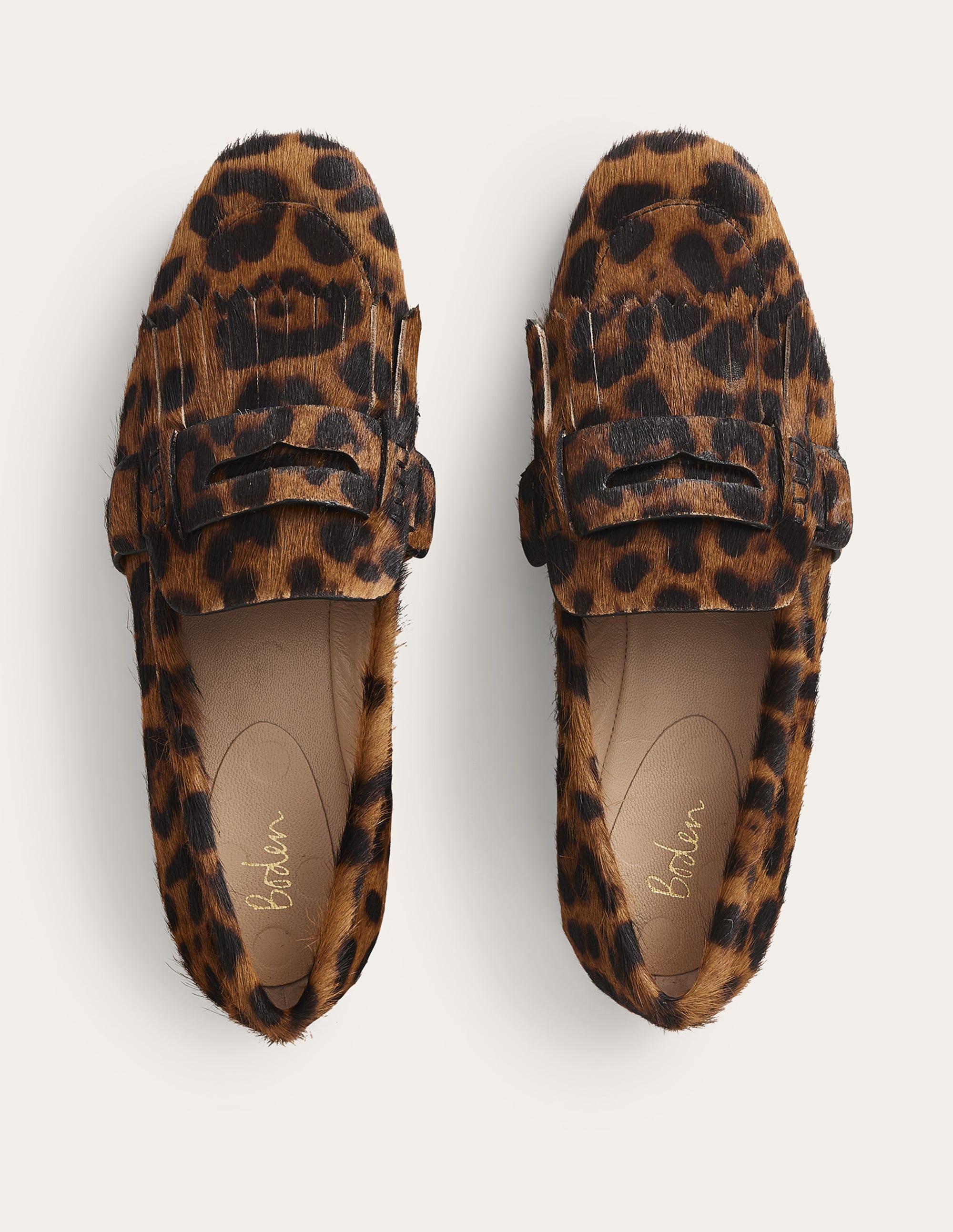 Pennyloafer mit Fransen-Leopardenmuster, Ponyhaar - Image 4