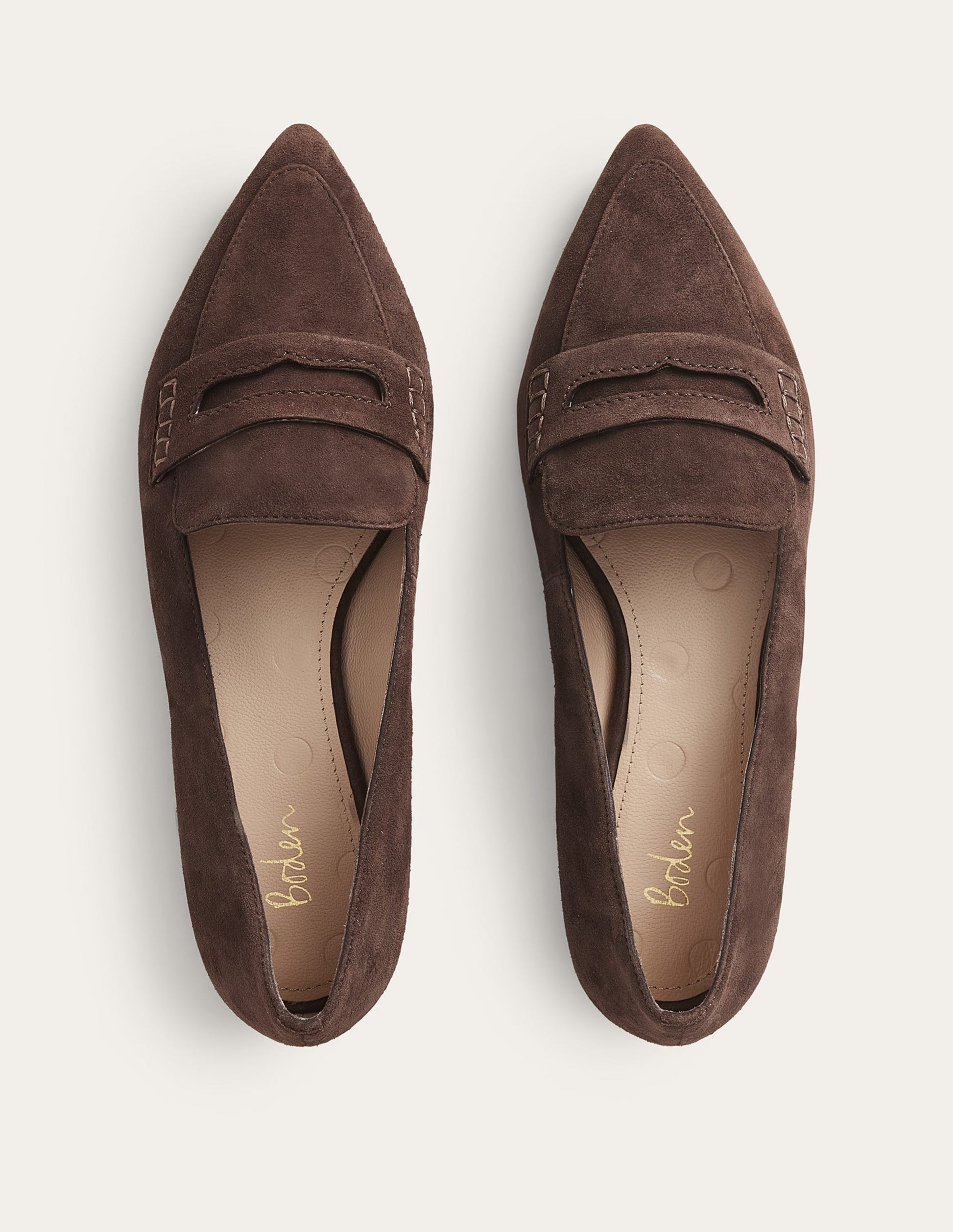 Mocassins à bout pointu-Daim chocolat-4