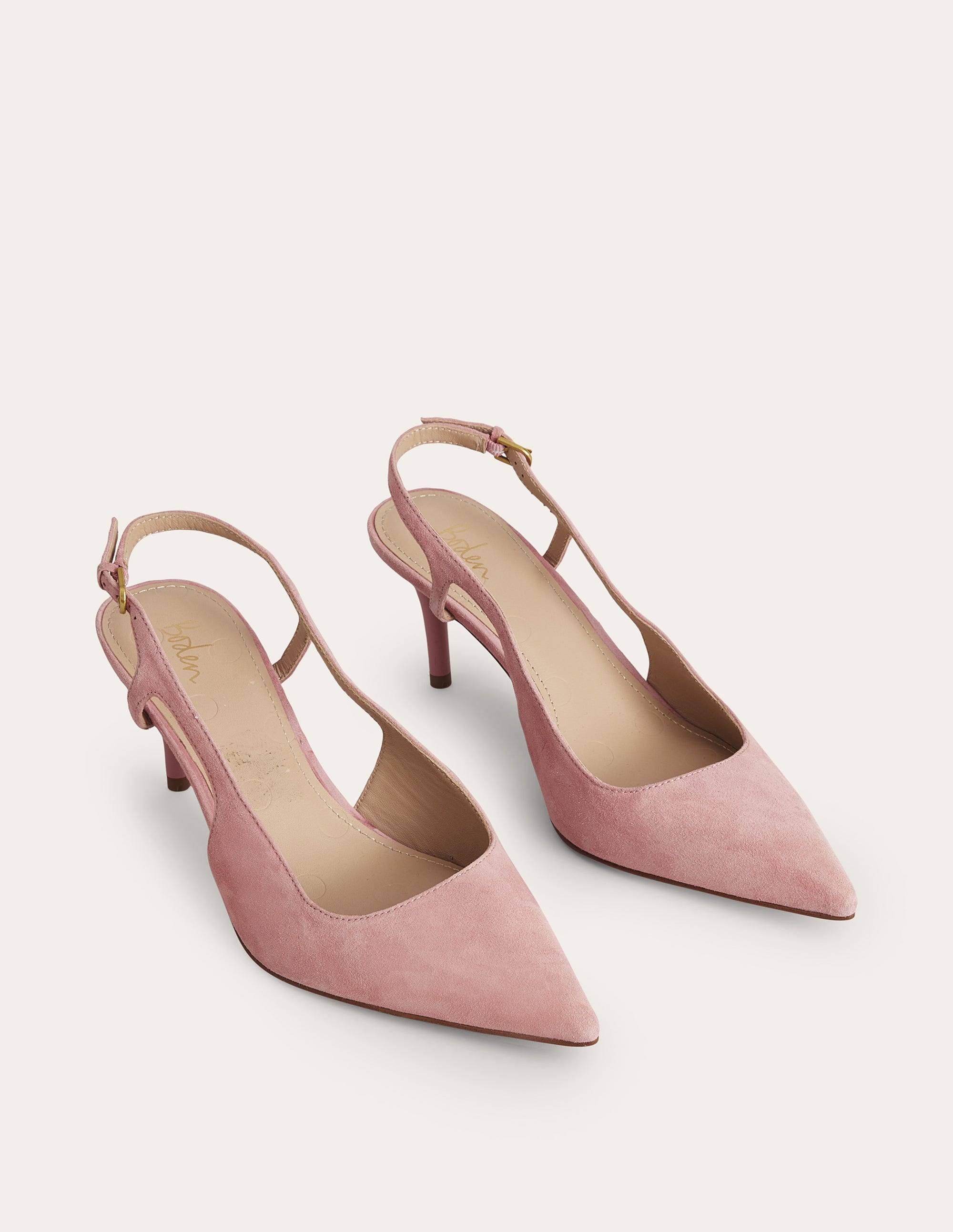 Riemchenpumps mit Cut-out-Pastellrosa, Velours-Ziegenleder - Image 4