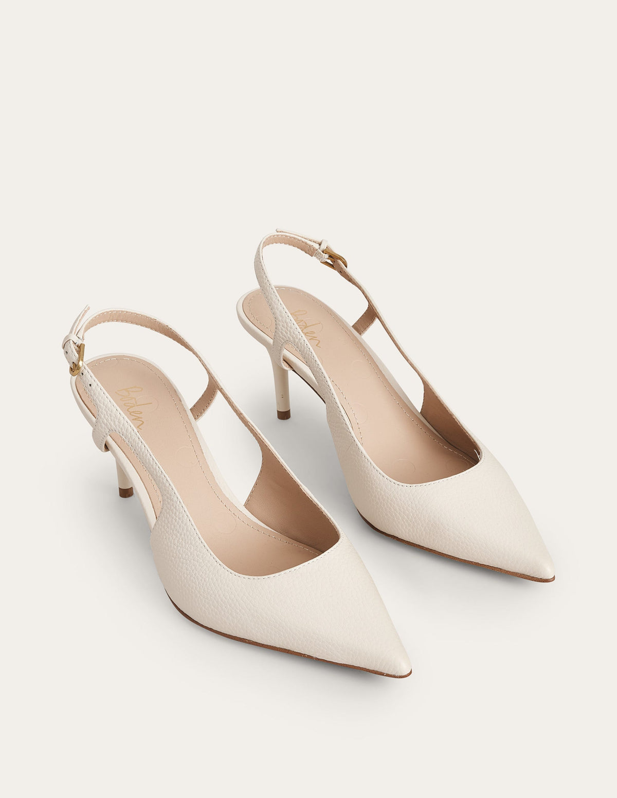 Riemchenpumps mit Cut-out-Creme, Walkleder - Image 3
