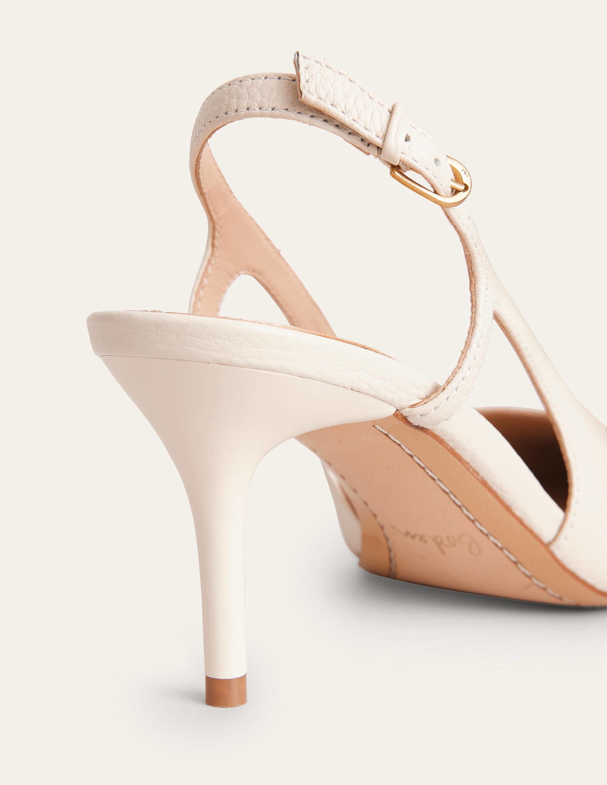 Riemchenpumps mit Cut-out-Creme, Walkleder - Image 4