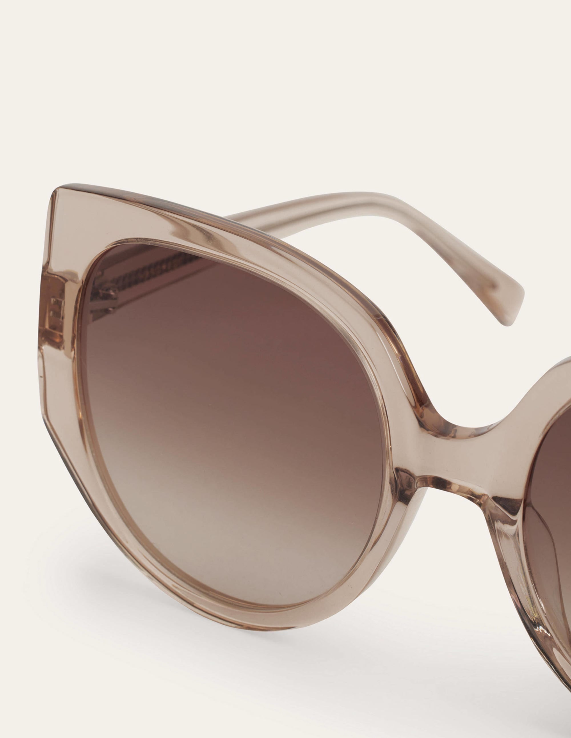 Oversized Cat Eye Sunglasses-Crystal Taupe - Image 4