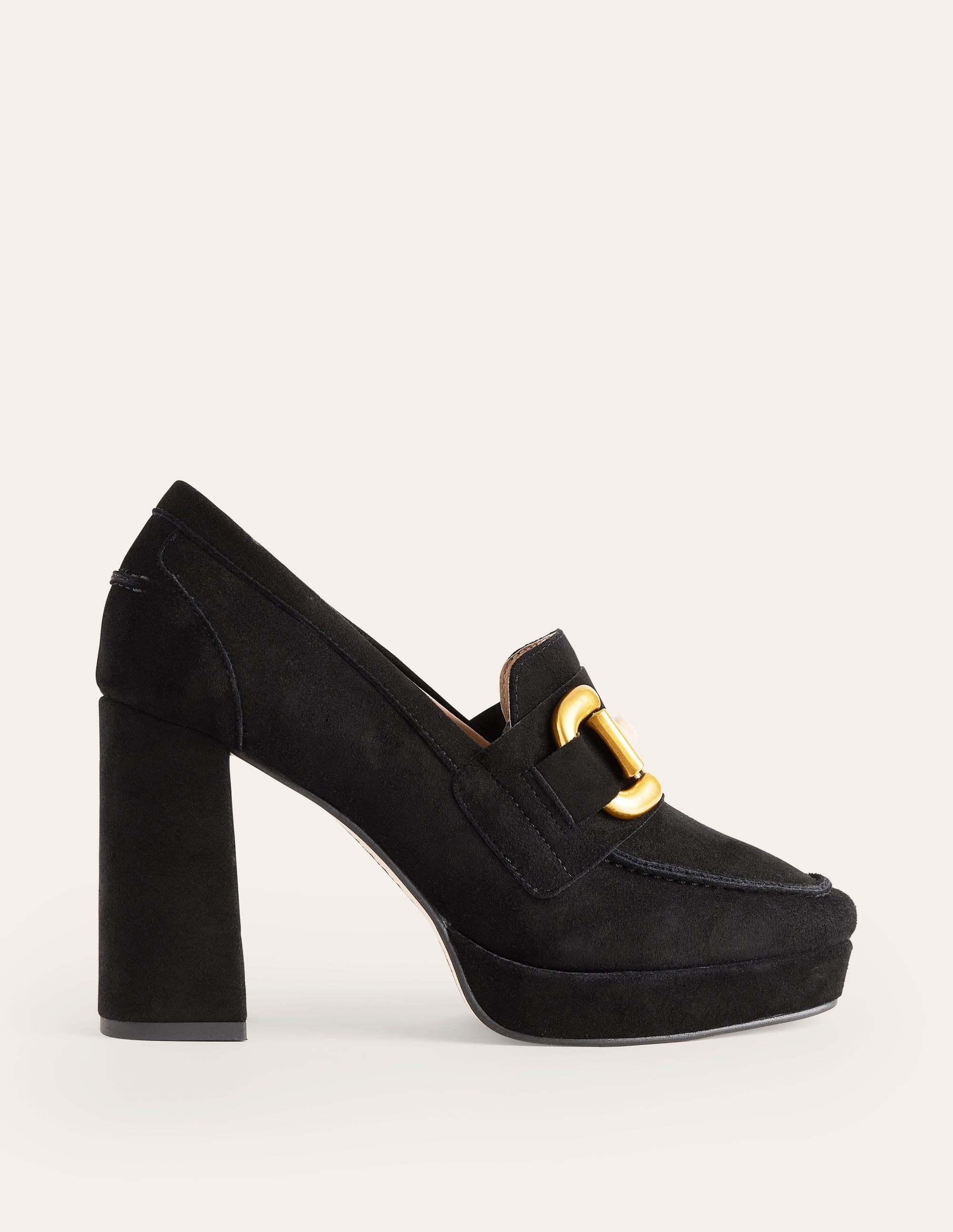 Iris Loafer mit Trensendetail und Plateausohle-Schwarz, Veloursleder - Image 2