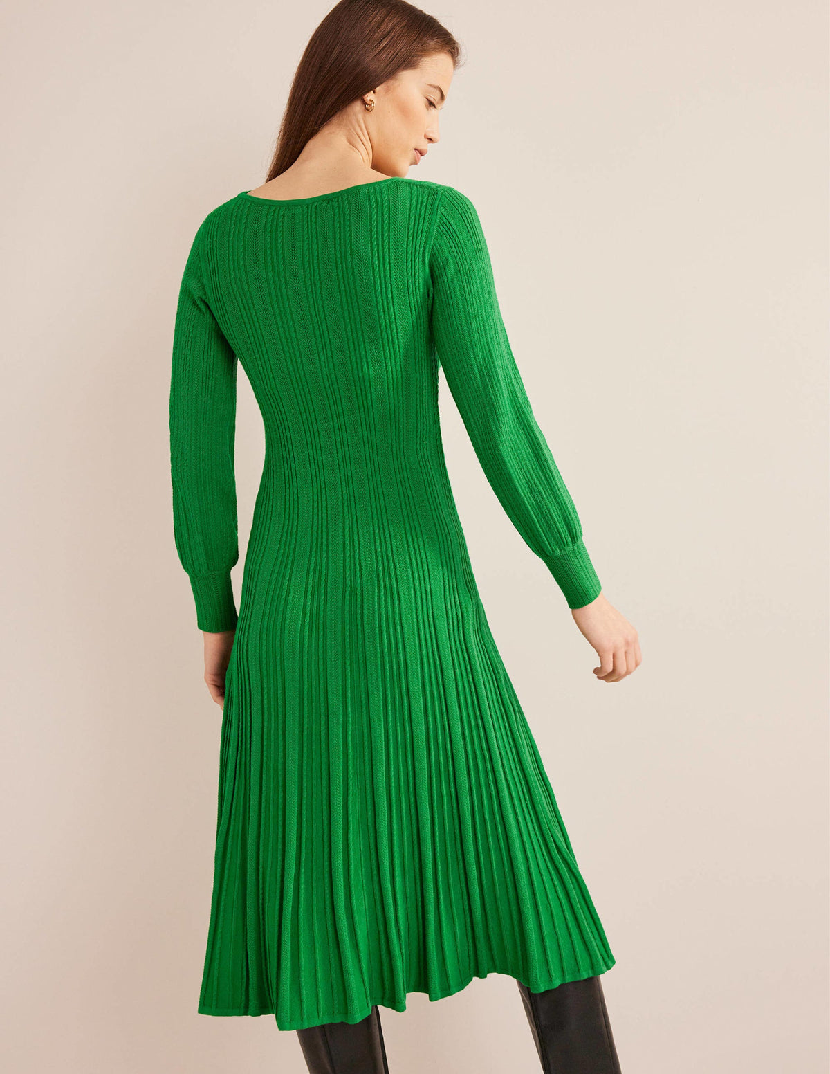 Strick-Midikleid mit Twistdetail-Schottengrün - Image 3