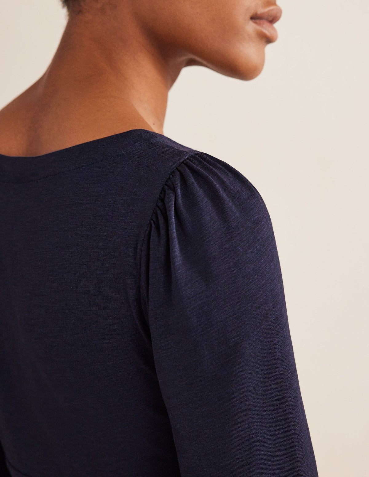 Minikleid aus Jersey mit Knopfleiste-Marineblau-2