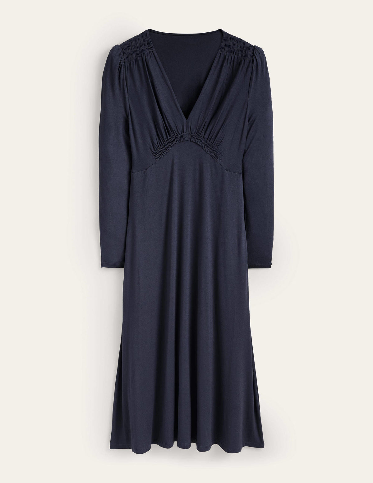 Robe midi style 40s en jersey-Bleu marine - Image 6