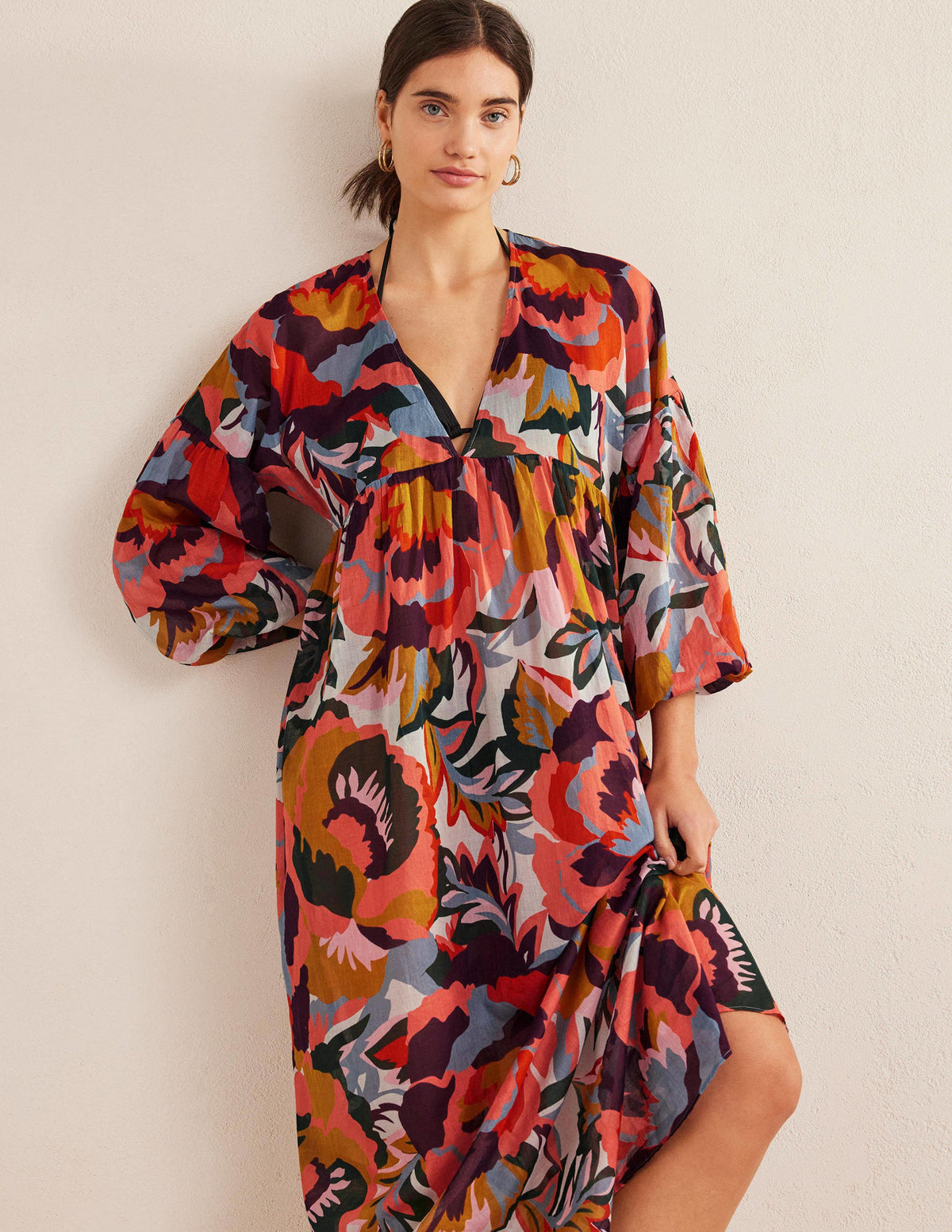 Sarah Maxi Kaftan Dress-Multi, Abstract Rose-1