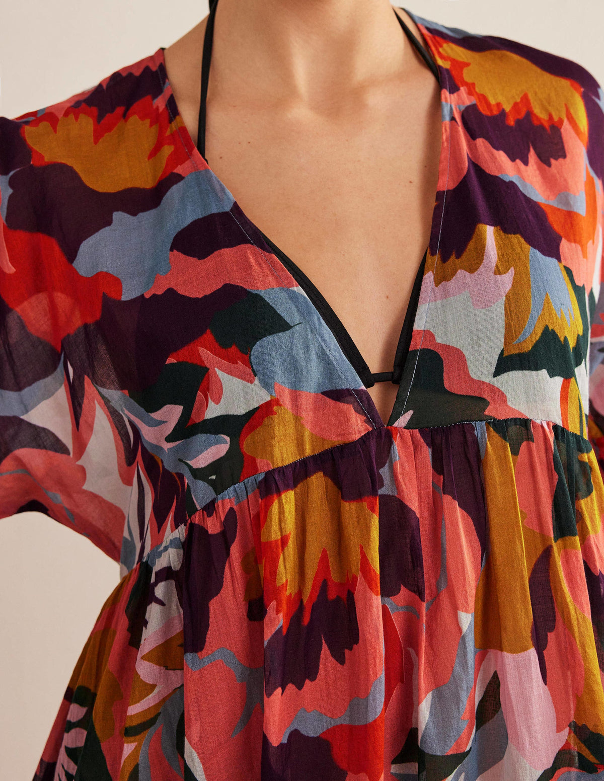 Sarah Maxi Kaftan Dress-Multi, Abstract Rose-2
