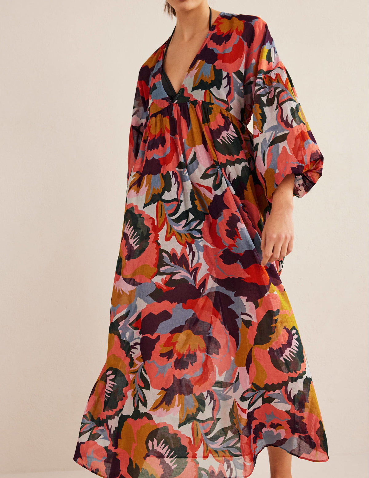 Sarah Maxi Kaftan Dress-Multi, Abstract Rose - Image 5