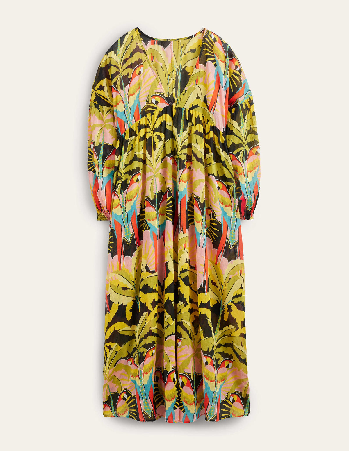 Robe longue Sarah façon caftan-Multi, motif Paradise Parrot-6