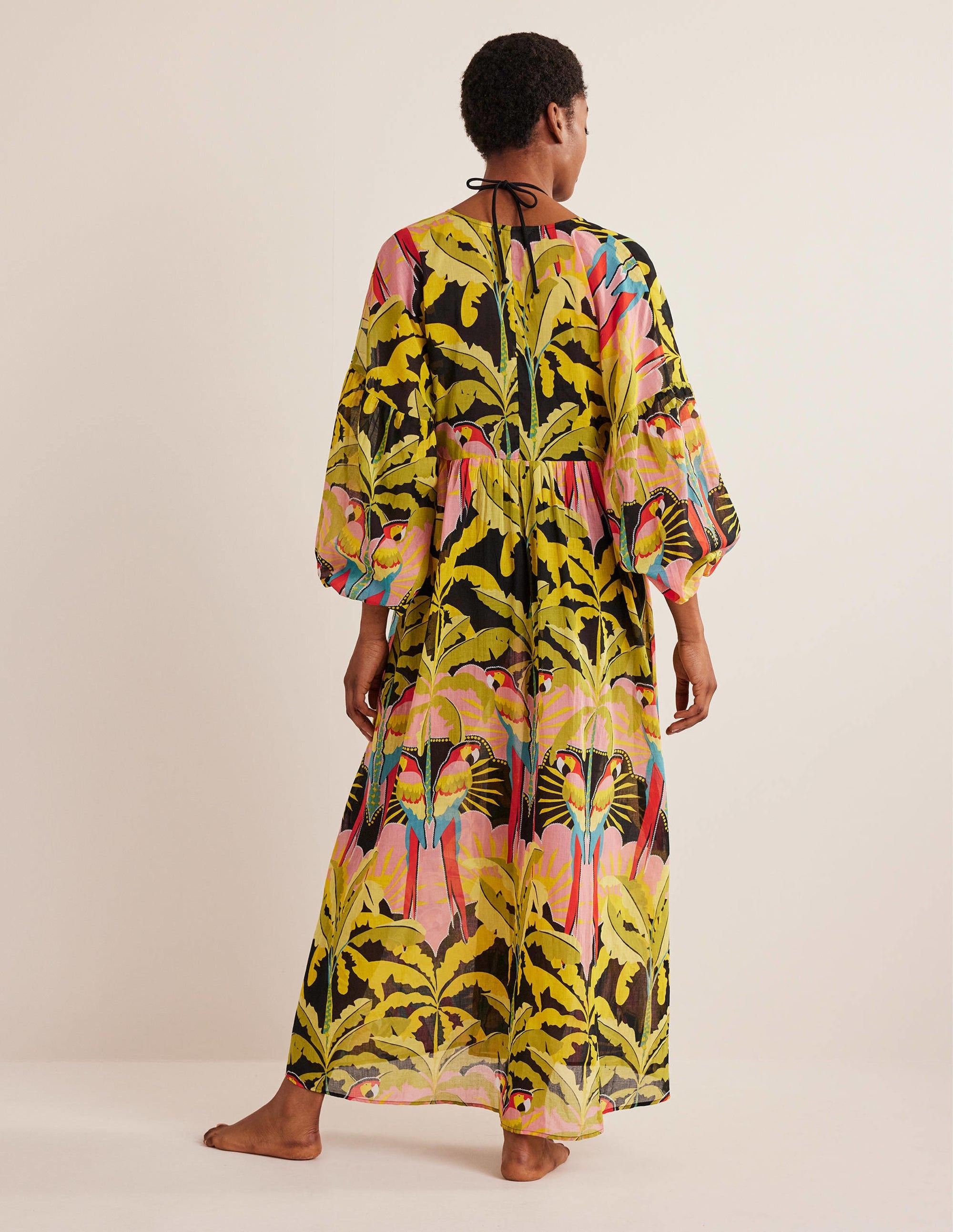 Robe longue Sarah façon caftan-Multi, motif Paradise Parrot - Image 3