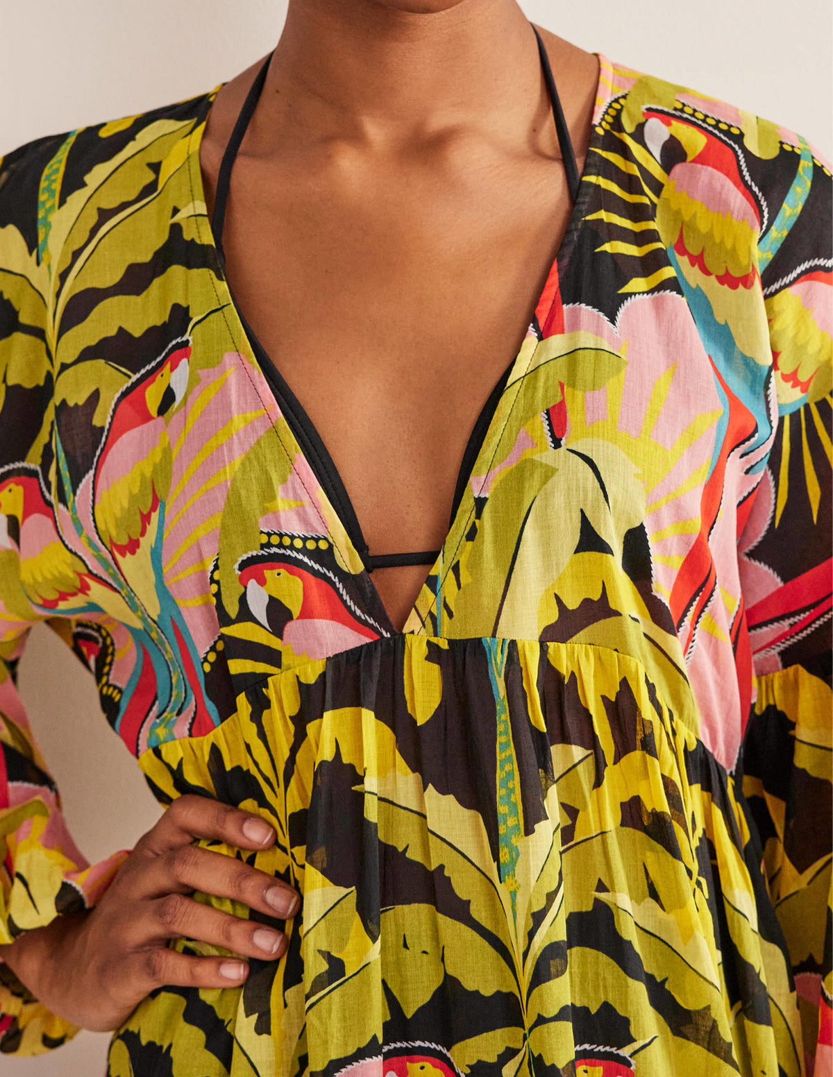 Robe longue Sarah façon caftan-Multi, motif Paradise Parrot - Image 5