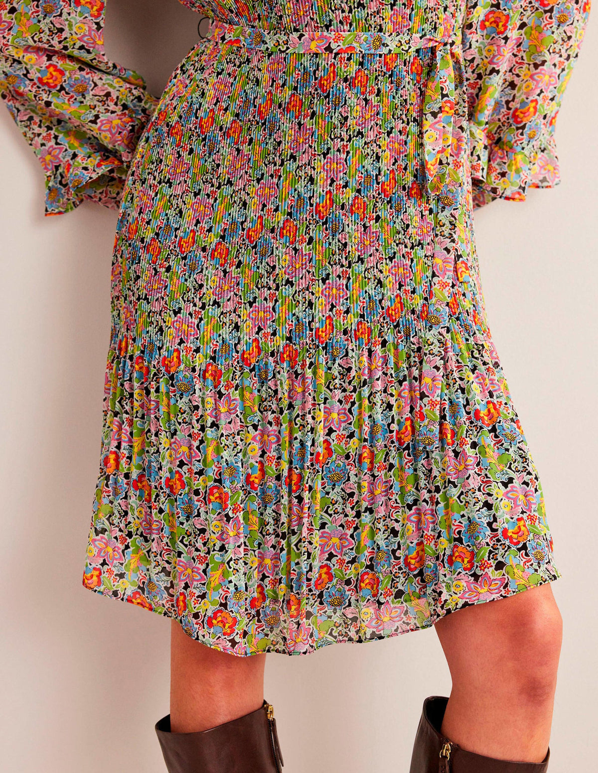 Plissiertes Minikleid-Bunt, Nelkengarten - Image 4