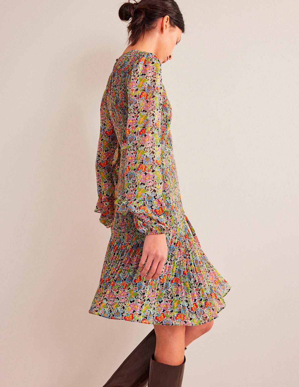 Plissiertes Minikleid-Bunt, Nelkengarten - Image 5