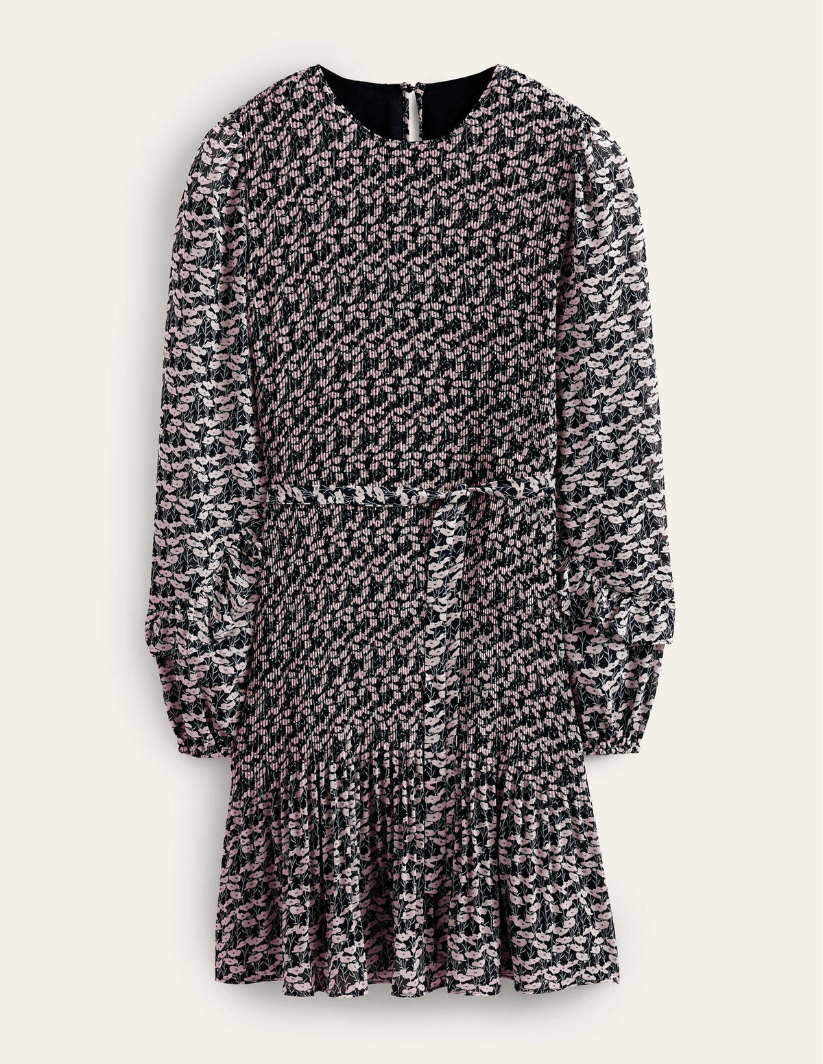 Plisse Mini Dress-French Navy, Poppy Vine - Image 6