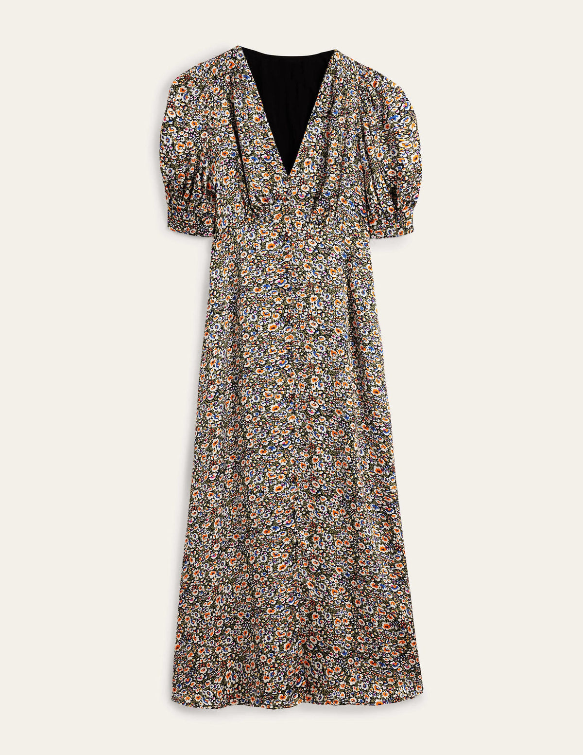 Midikleid aus Satin-Bunt, Paradiesblüten - Image 6