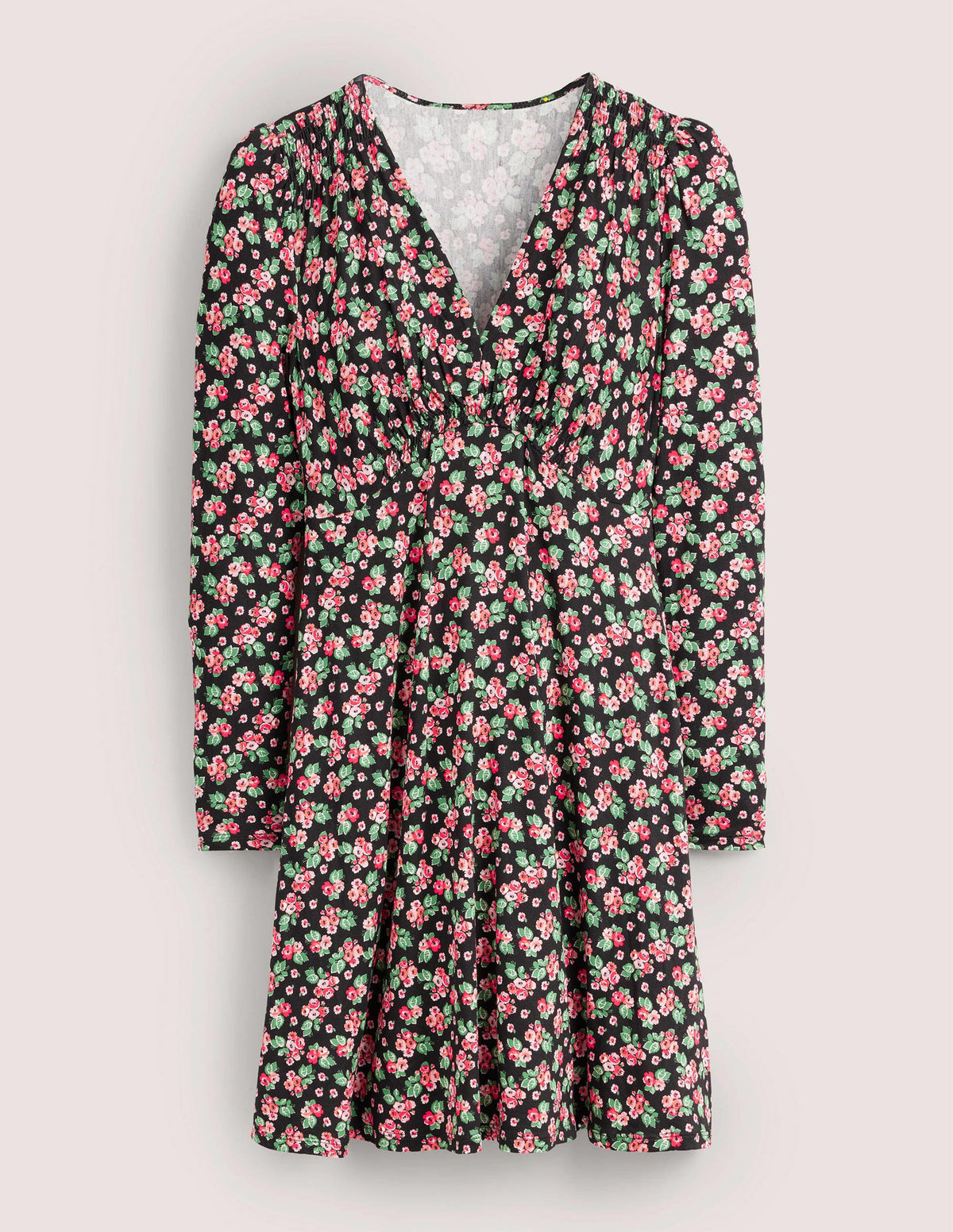 Jersey Mini Tea Dress-Black, Diamond Rose - Image 5