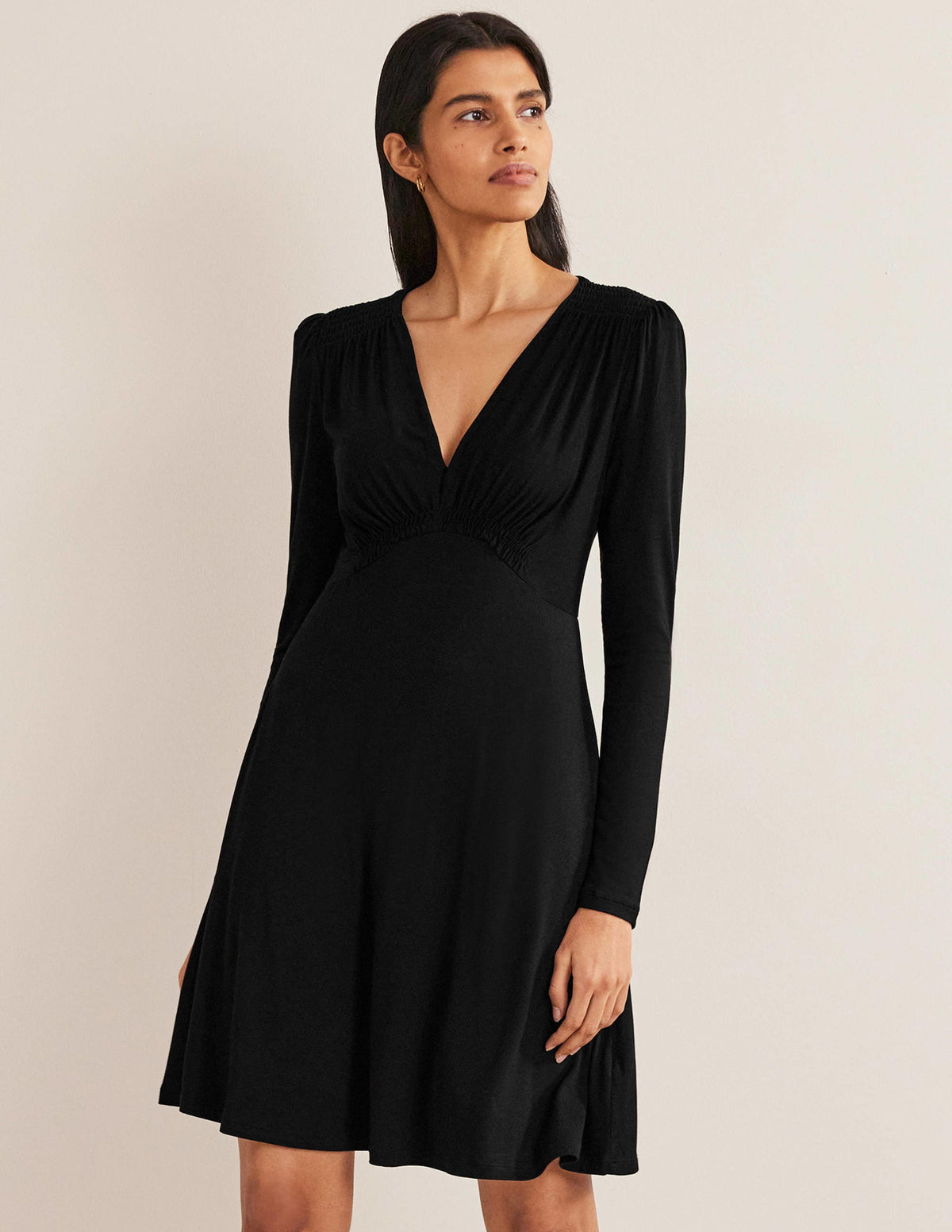 Jersey-Minikleid-Schwarz - Image 1