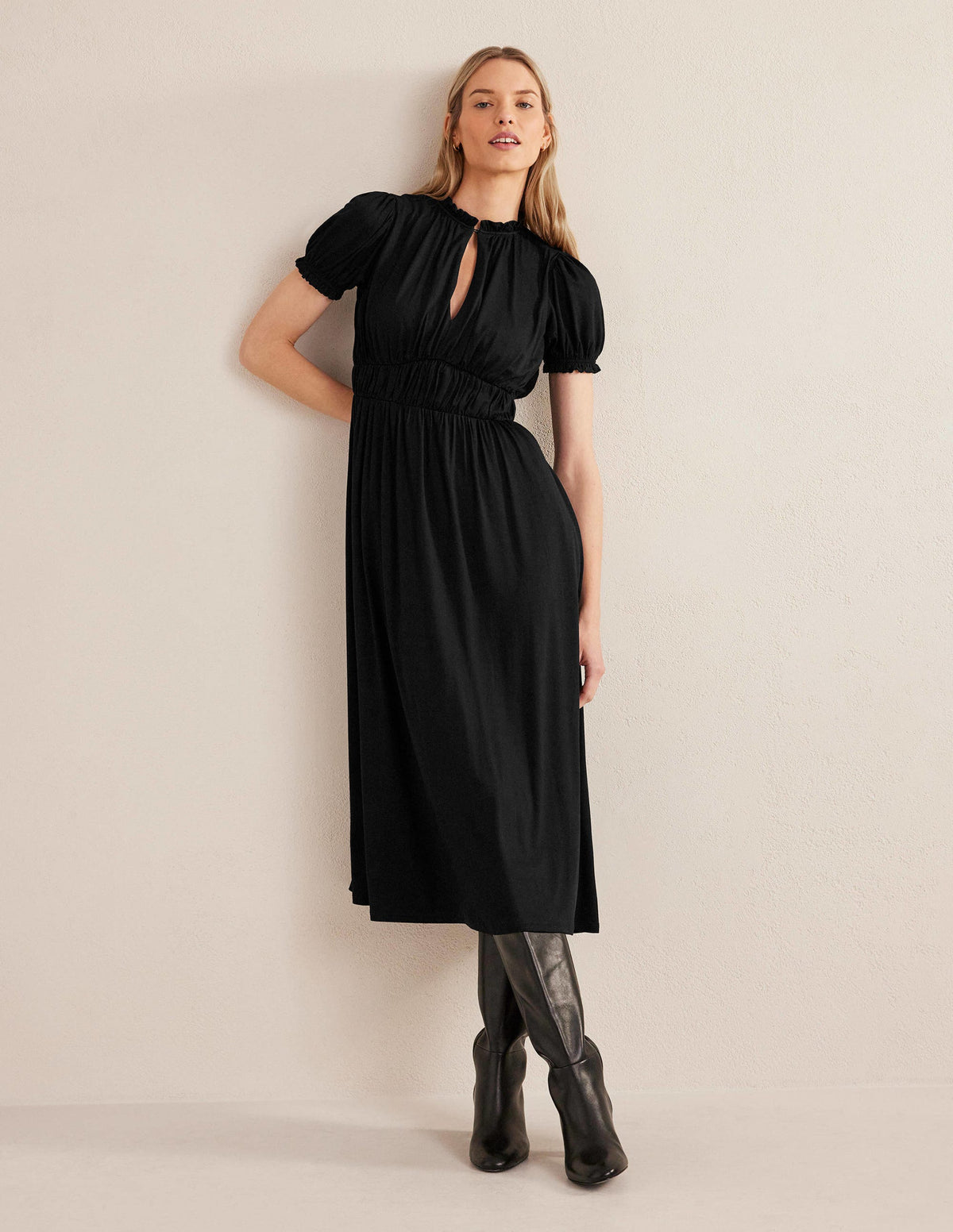 Rosanna Midi-Teekleid aus Jersey-Schwarz - Image 5