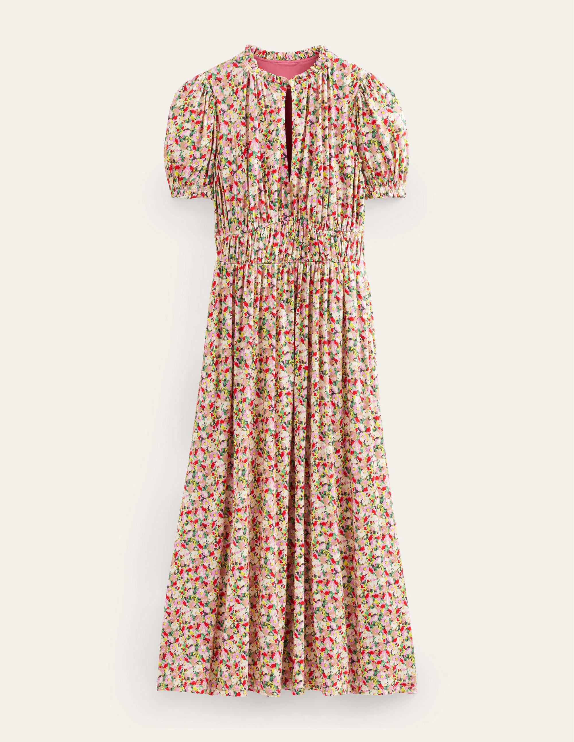 Rosanna Midi-Teekleid aus Jersey-Bunt, Gemaltes Blumenmuster - Image 7