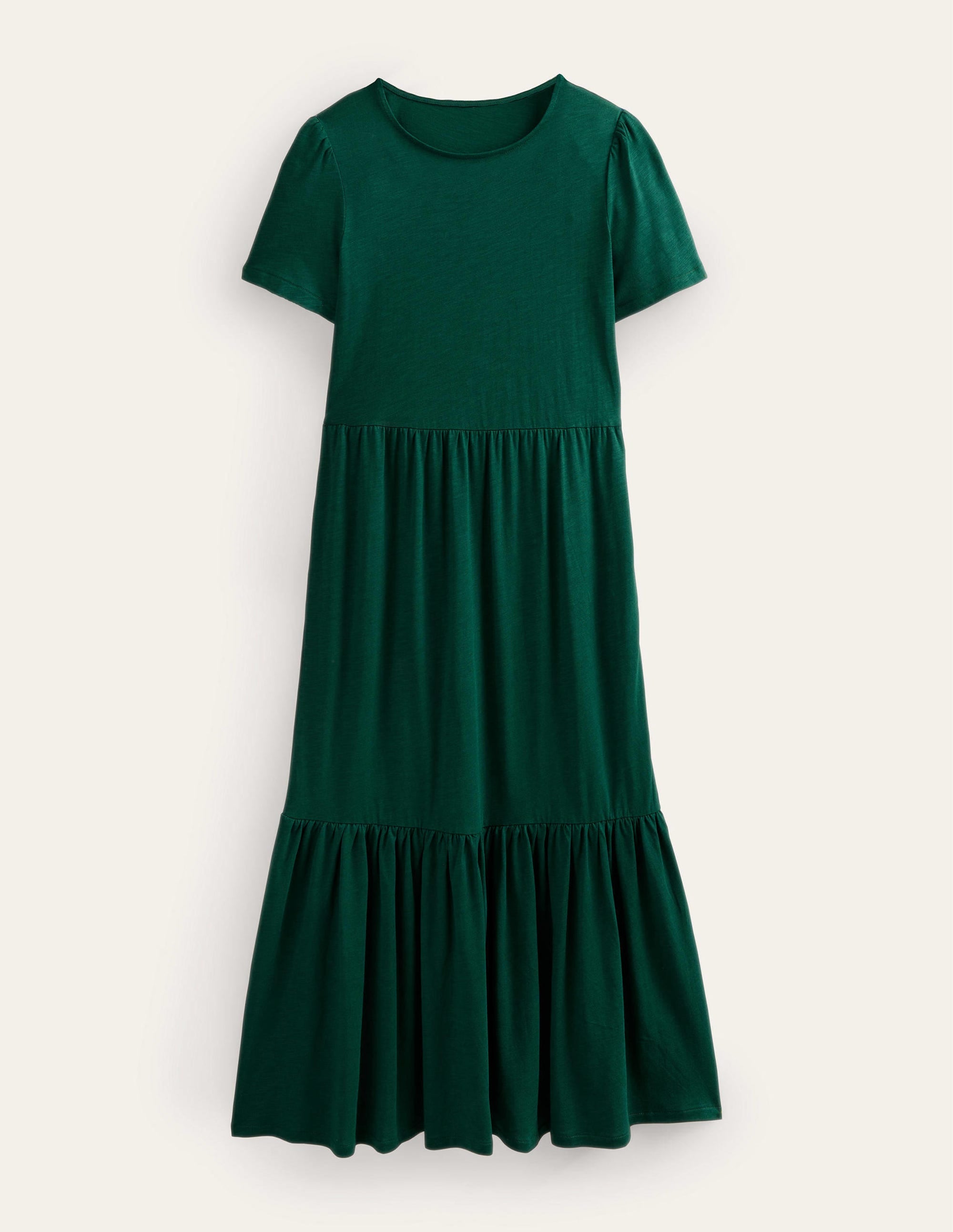 Robe midi Emma en jersey à volants-Émeraude nocturne - Image 2
