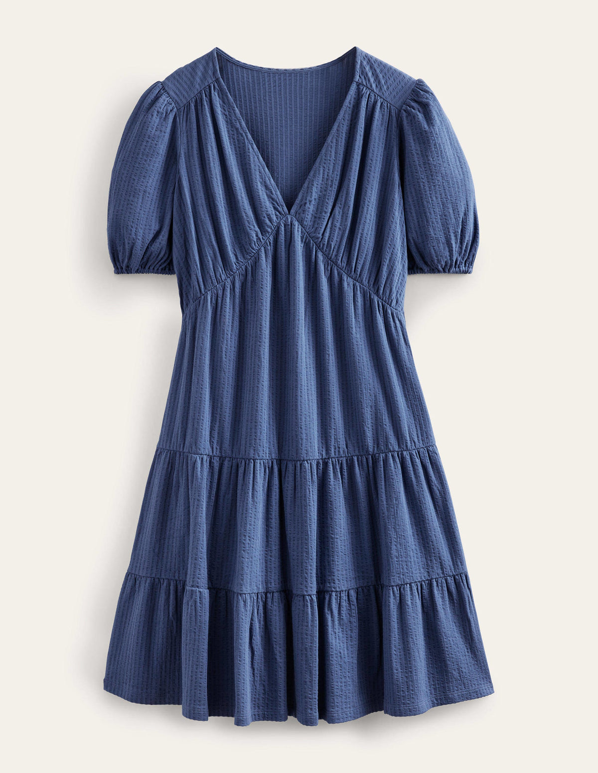 Kleid aus Jersey-Seersucker-Klassisches Navy-5