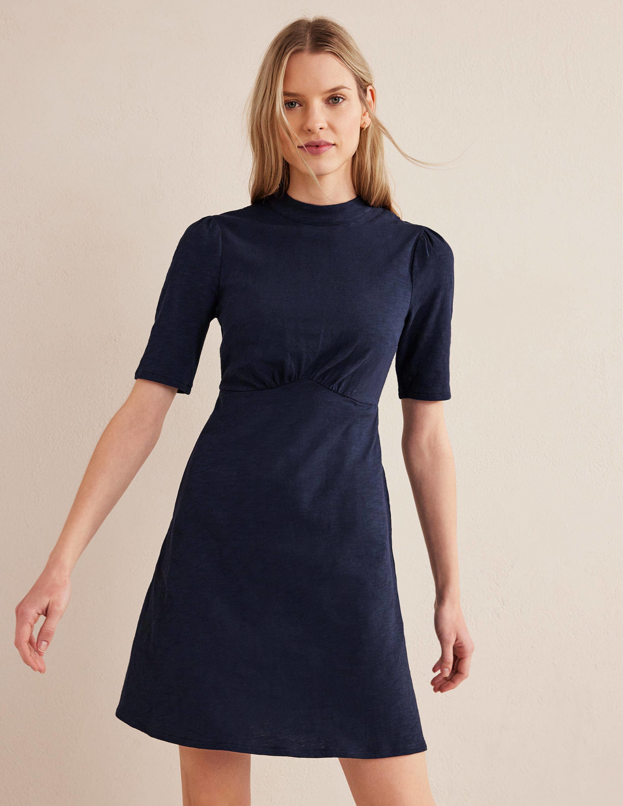 Jersey-Minikleid-Marineblau - Image 4