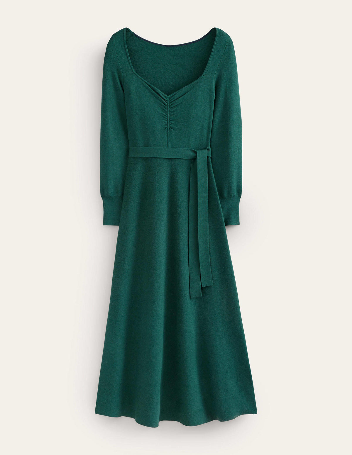 Midikleid mit Herzausschnitt-Dunkles Smaragdgrün-6