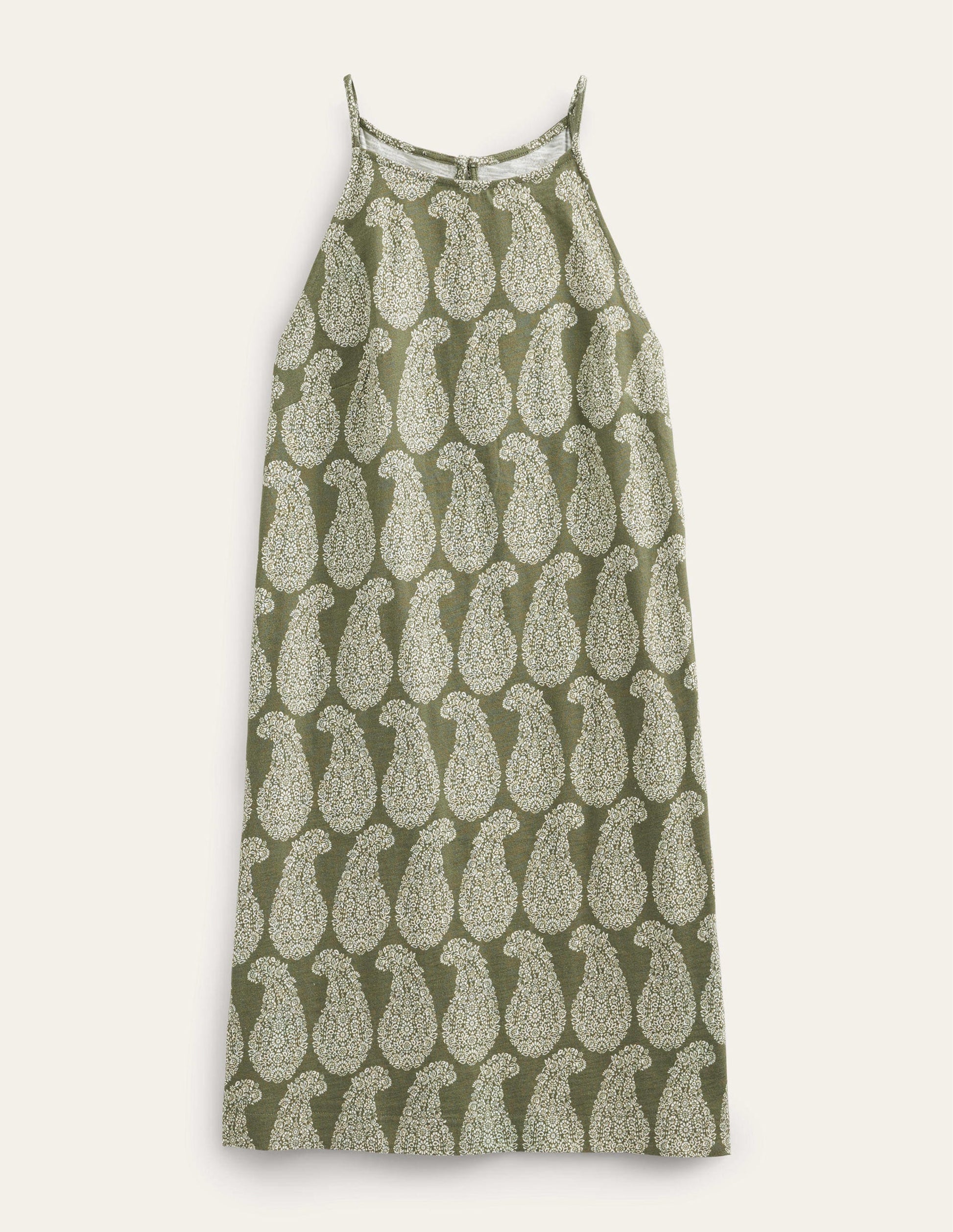 Racer Neck Jersey Mini Dress-Spruce, Sweet Paisley-5