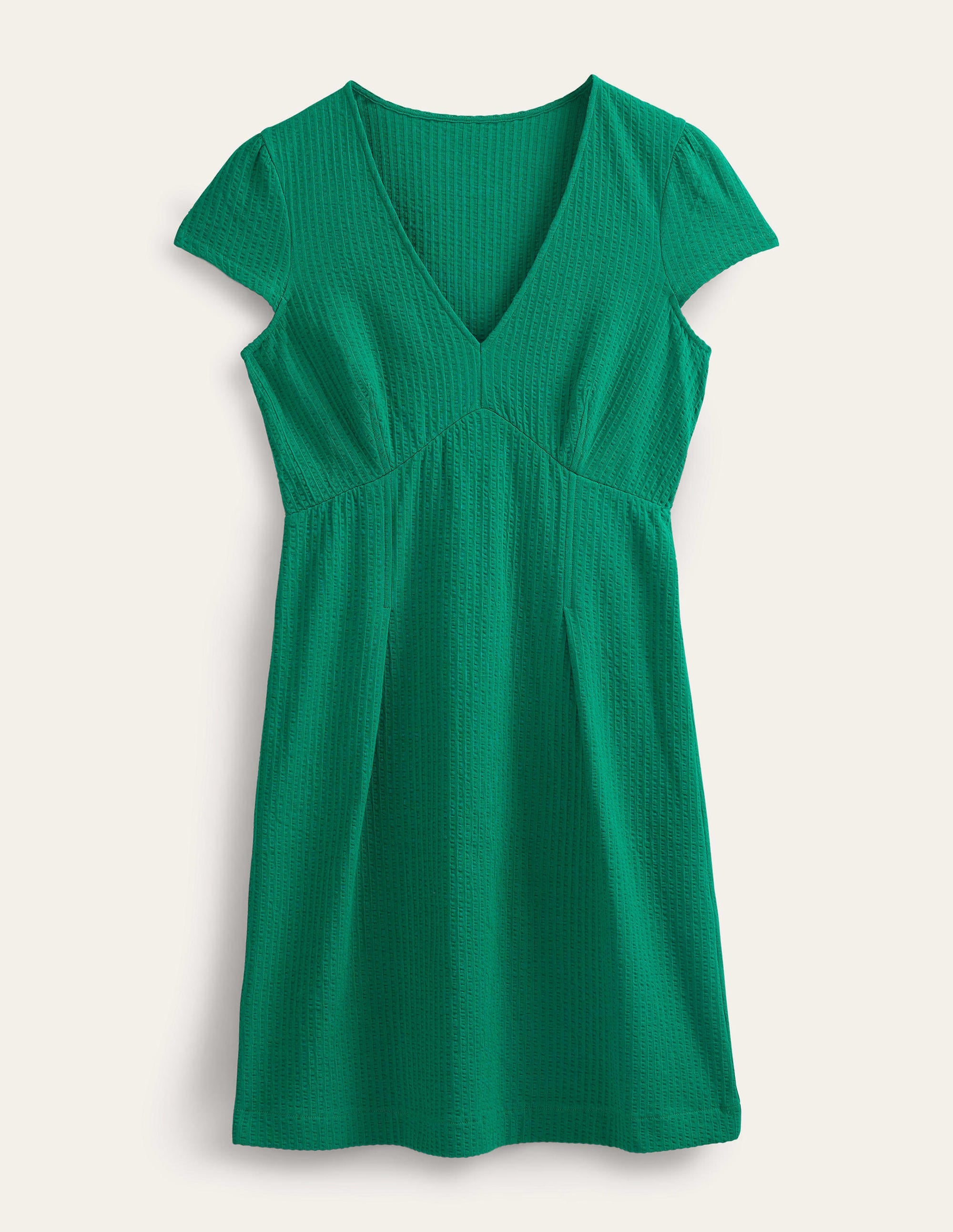 Robe style 40s en jersey seersucker-Émeraude vif - Image 6