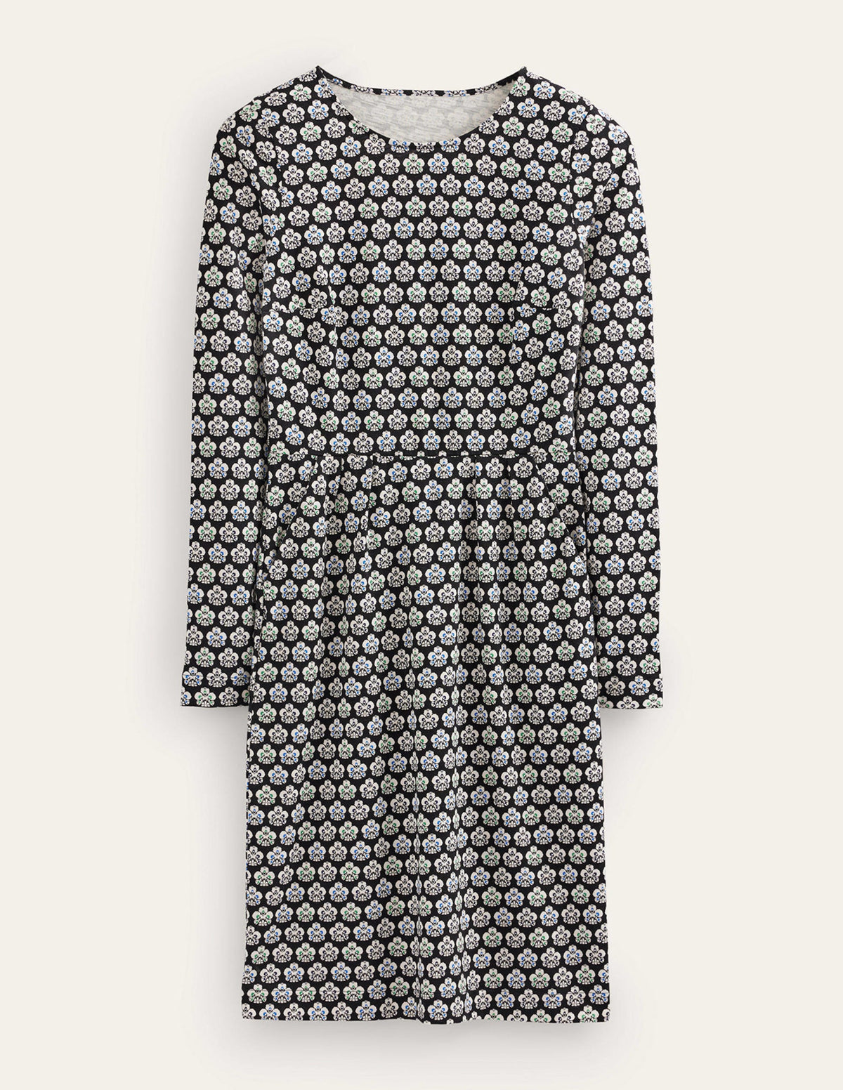 Robe Penelope en jersey-Noir, motif Carnation Stamp - Image 6