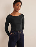 Essential Boatneck Top-Black